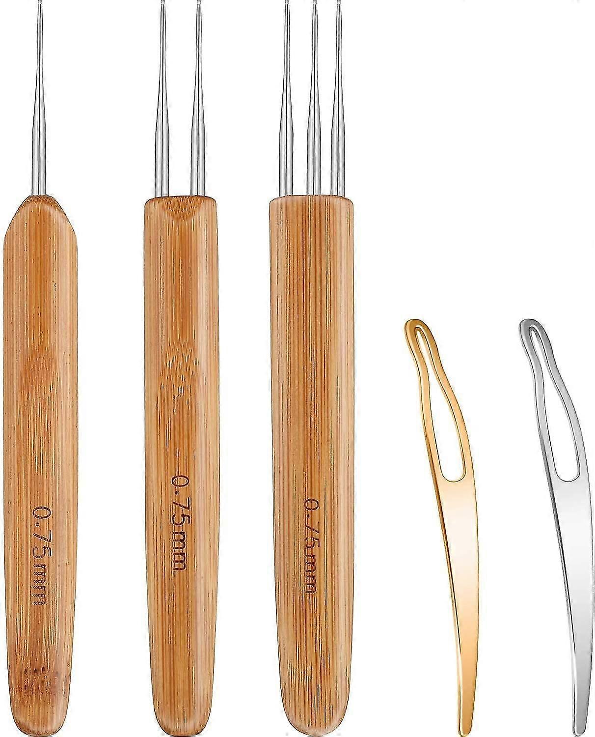 2X 5pcs Dreadlocks Tool Includes 3 Pieces Dreadlocks Crochet 1 Hook 2 Hooks 3 Hooks Hair Weaving Needle Crochet 2 Pieces Hair Locking Tool For Braid C