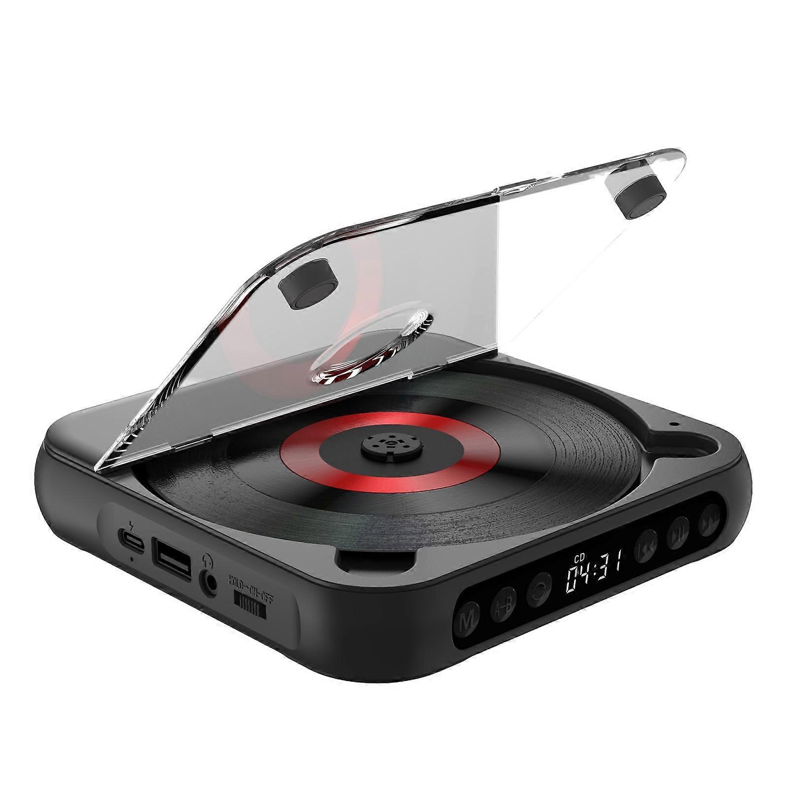 CD-Player Tragbarer BT-Musikplayer CD-Runner mit staubdichter Abdeckung 6 Modi A-B Repeat-Timer-Fernbedienung