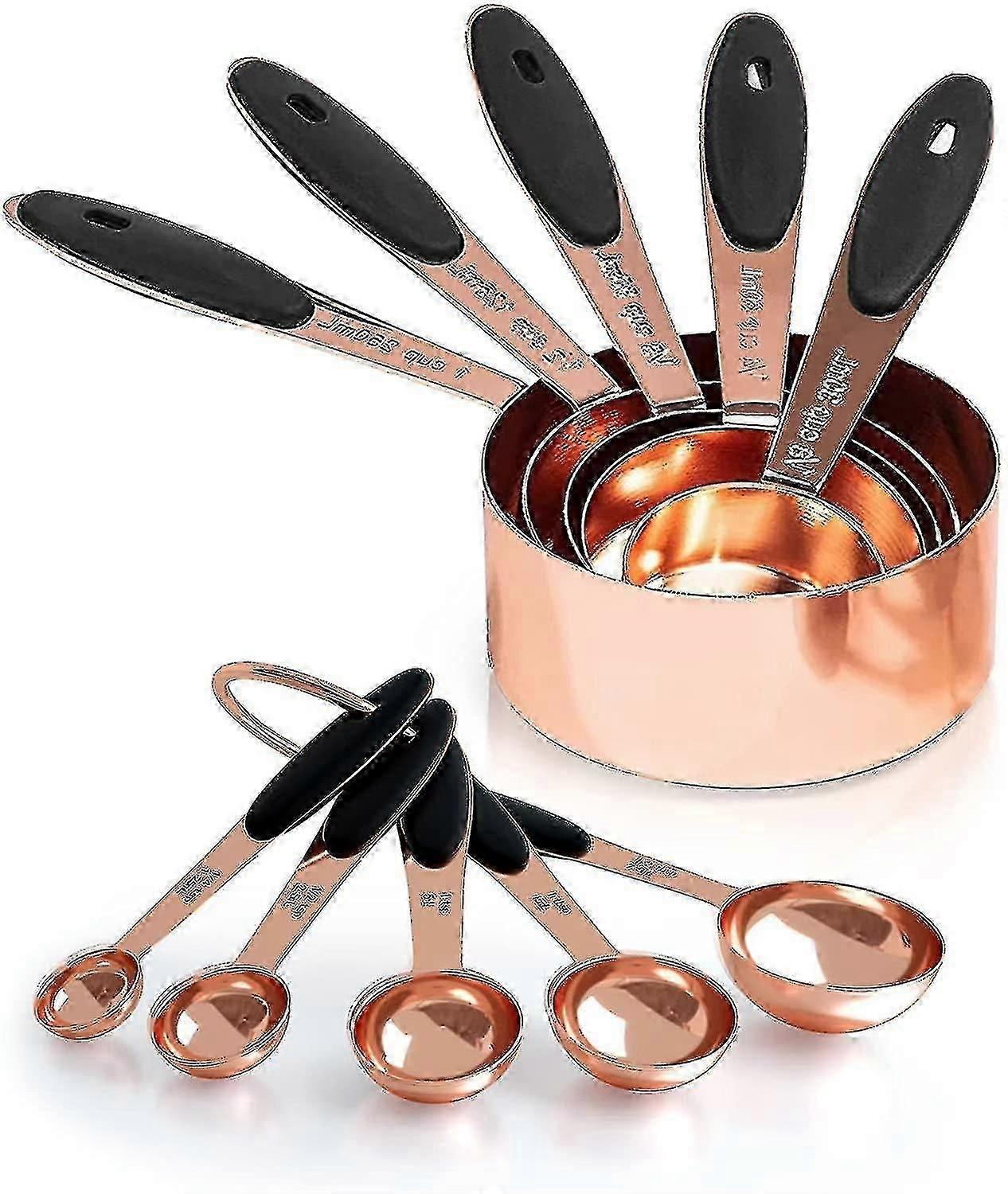 Copper Measuring Cups And Spoons Set Of 10 Stainless Steel Nesting Measuring Cup Set -X