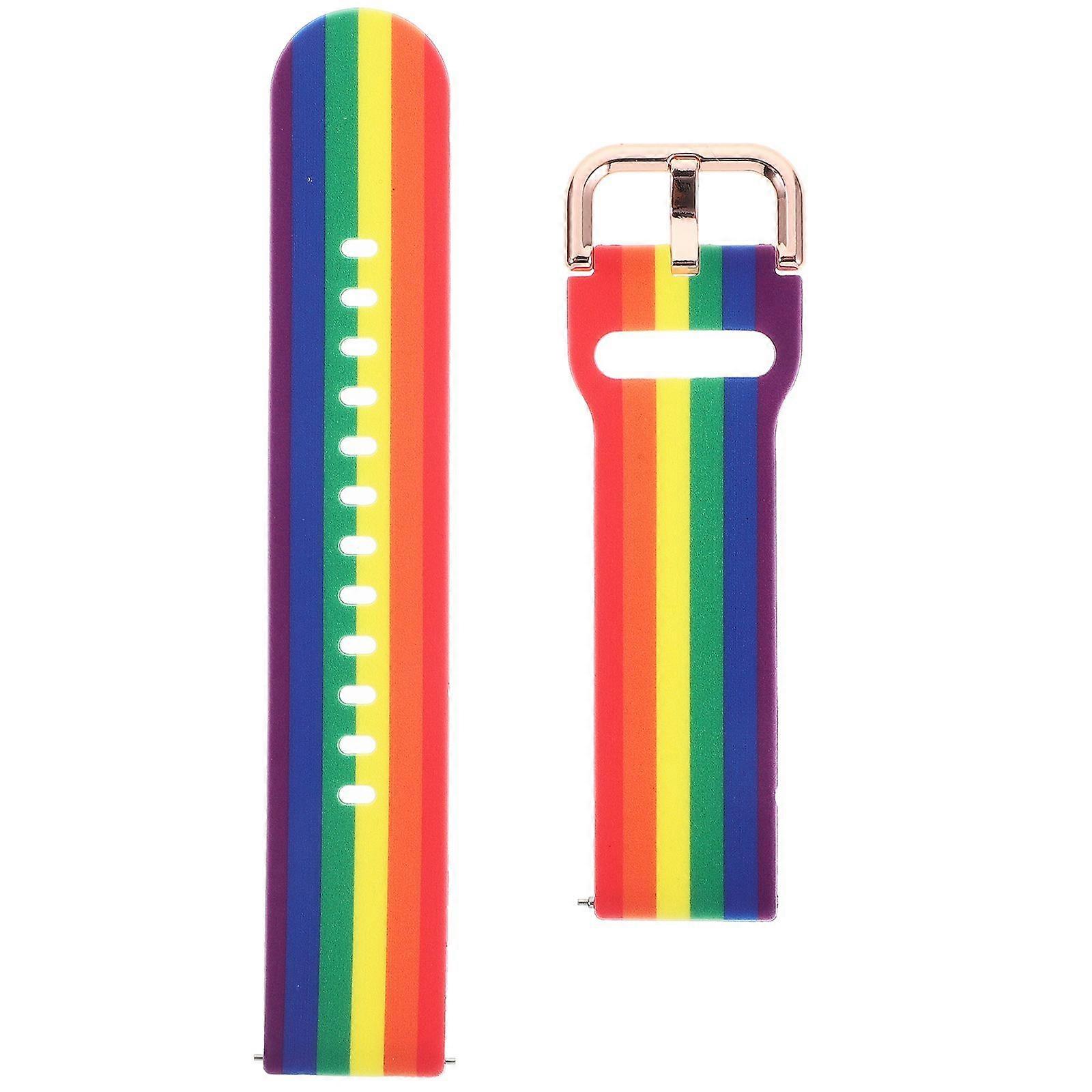 Printed Rainbow Replacement Wristband Compatible for Galaxy Watch Active (20mm)