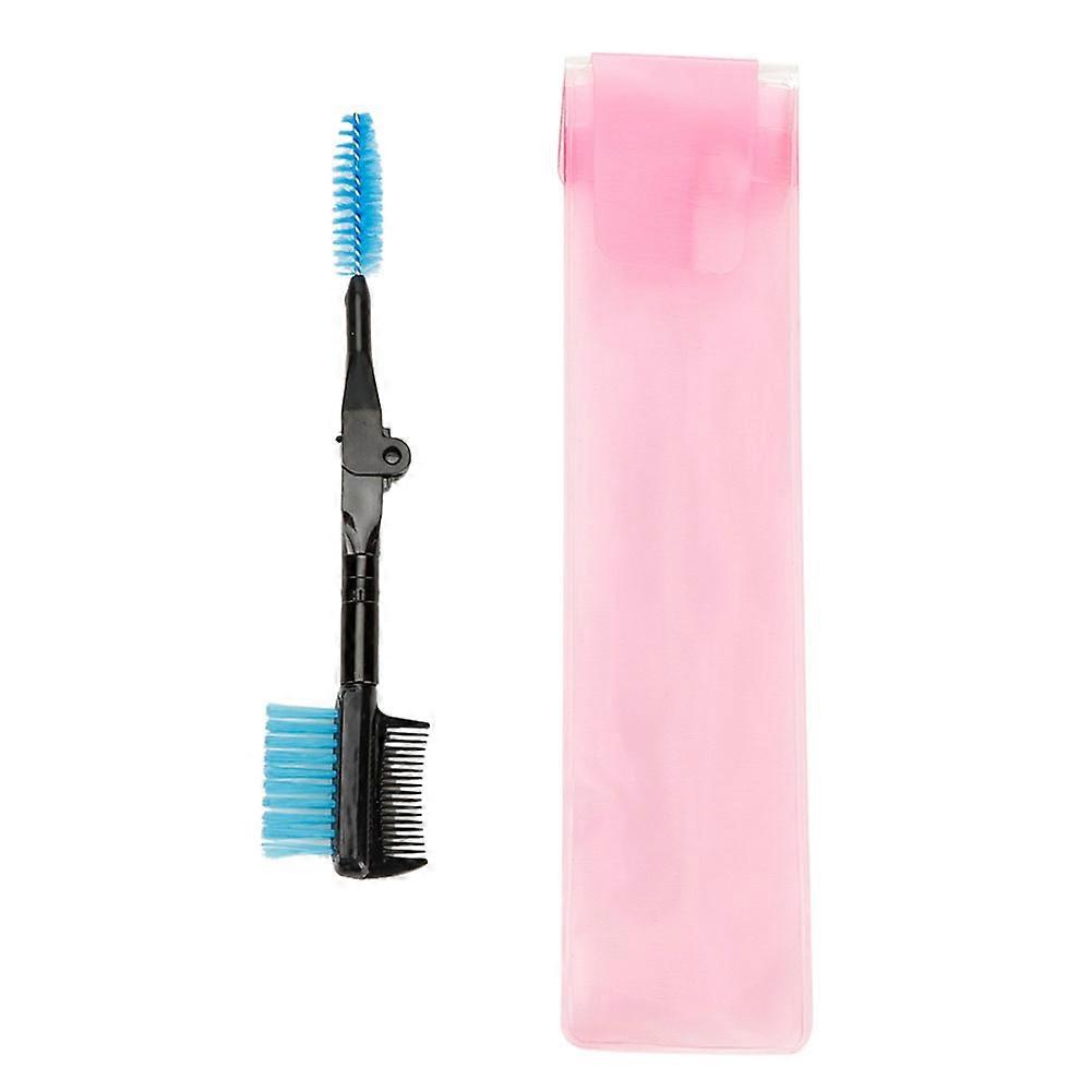 Double Ended Folding Eyebrow Comb Eyelash Brushes Mascara Comb Applicator (Blue)