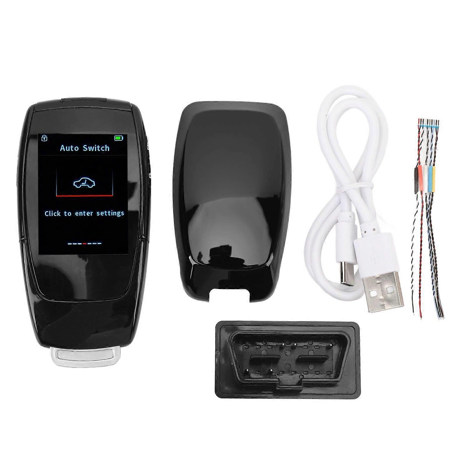 LCD Screen Smart Key Zinc Alloy Auto Unlock Lock Window Lifting Long Standby Keyless Entry for All One Button Start Models Black MK1442