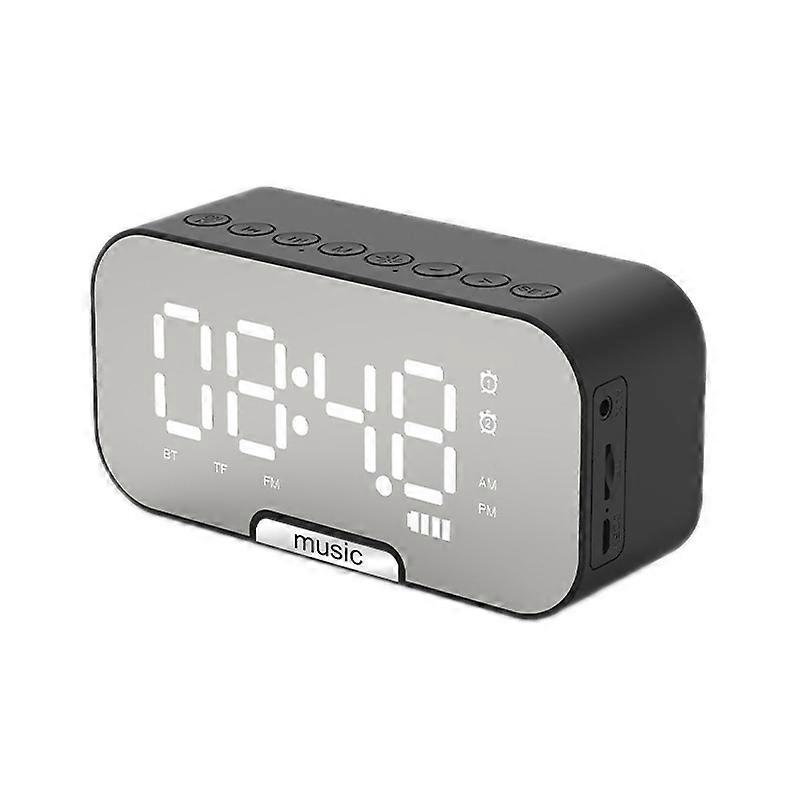 G10 Outdoor Portable Card Bluetooth Speaker Small Clock Radio, Color: Black 1400mAh