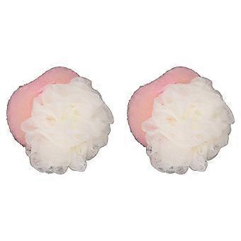 2st Bath Mesh Sponge Exfolierande Dubbelsidig Rengöring Bath Mesh Scrubber Ball för dusch baby
