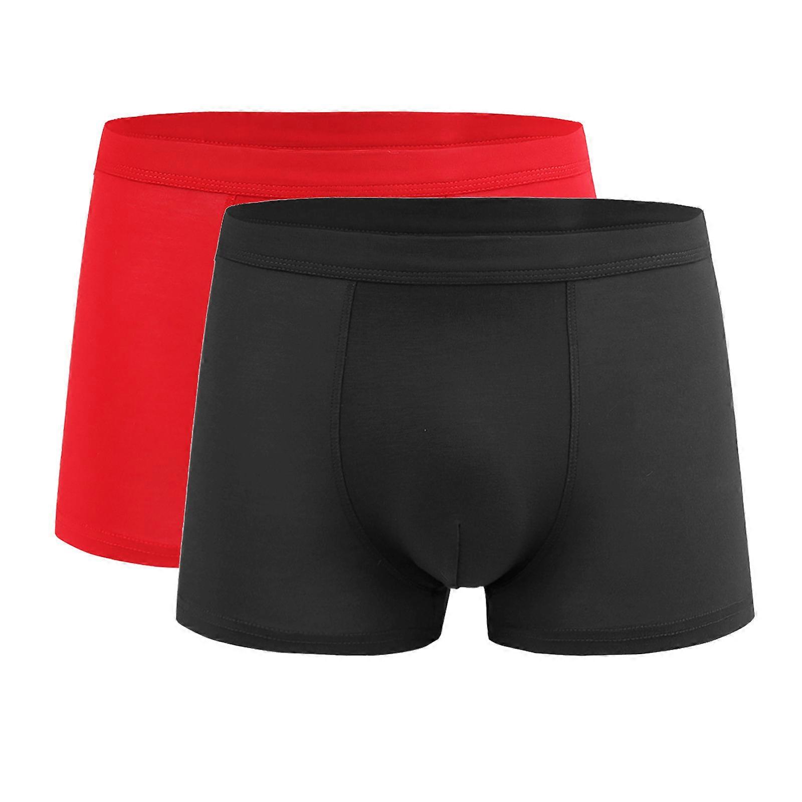 2pcs Mens Underwear Large Size High Elasticity Flat Leg Briefs Style F