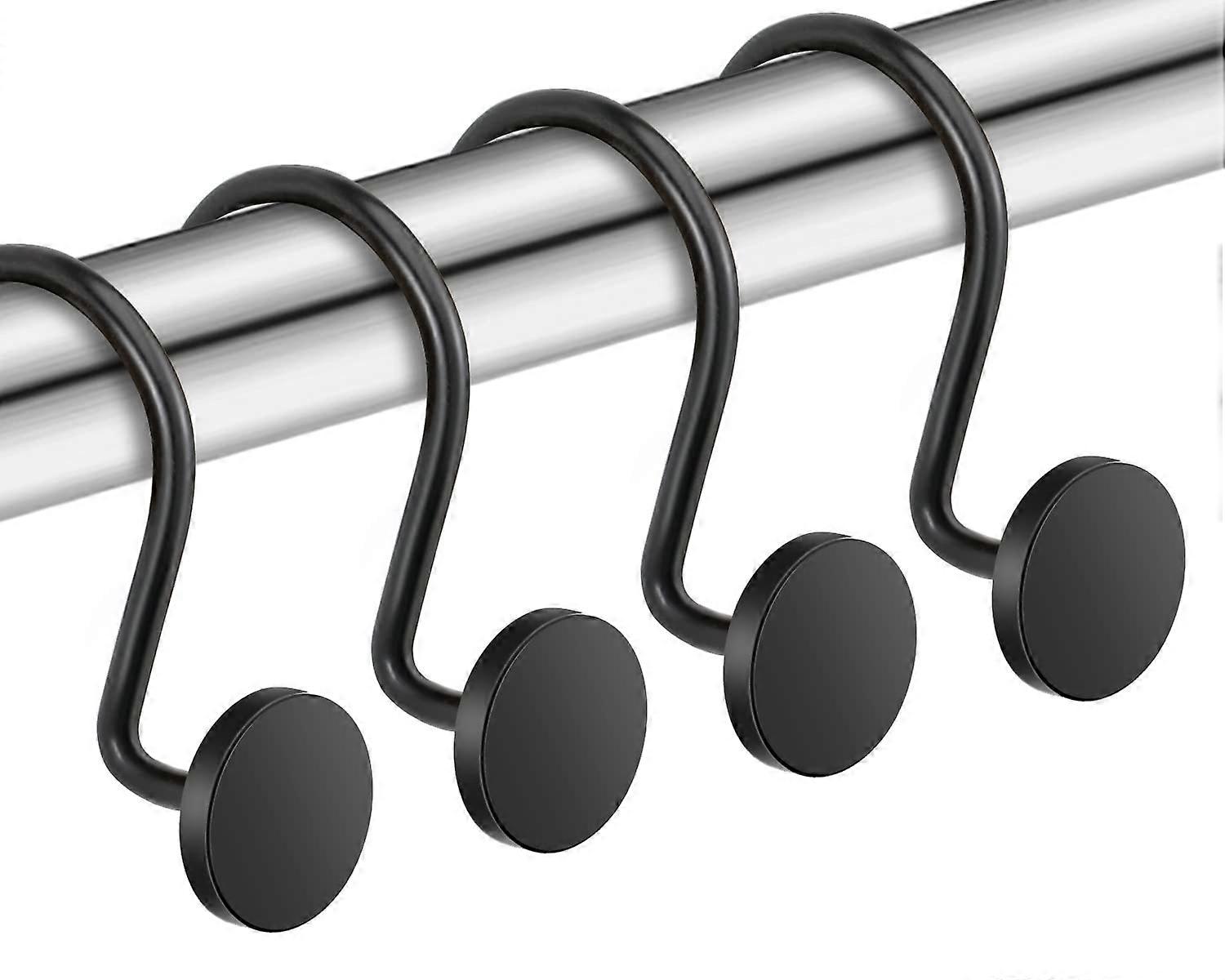 12 Set Rustproof Shower Curtain Hooks For Round Shower Curtain Rods In Bathroom
