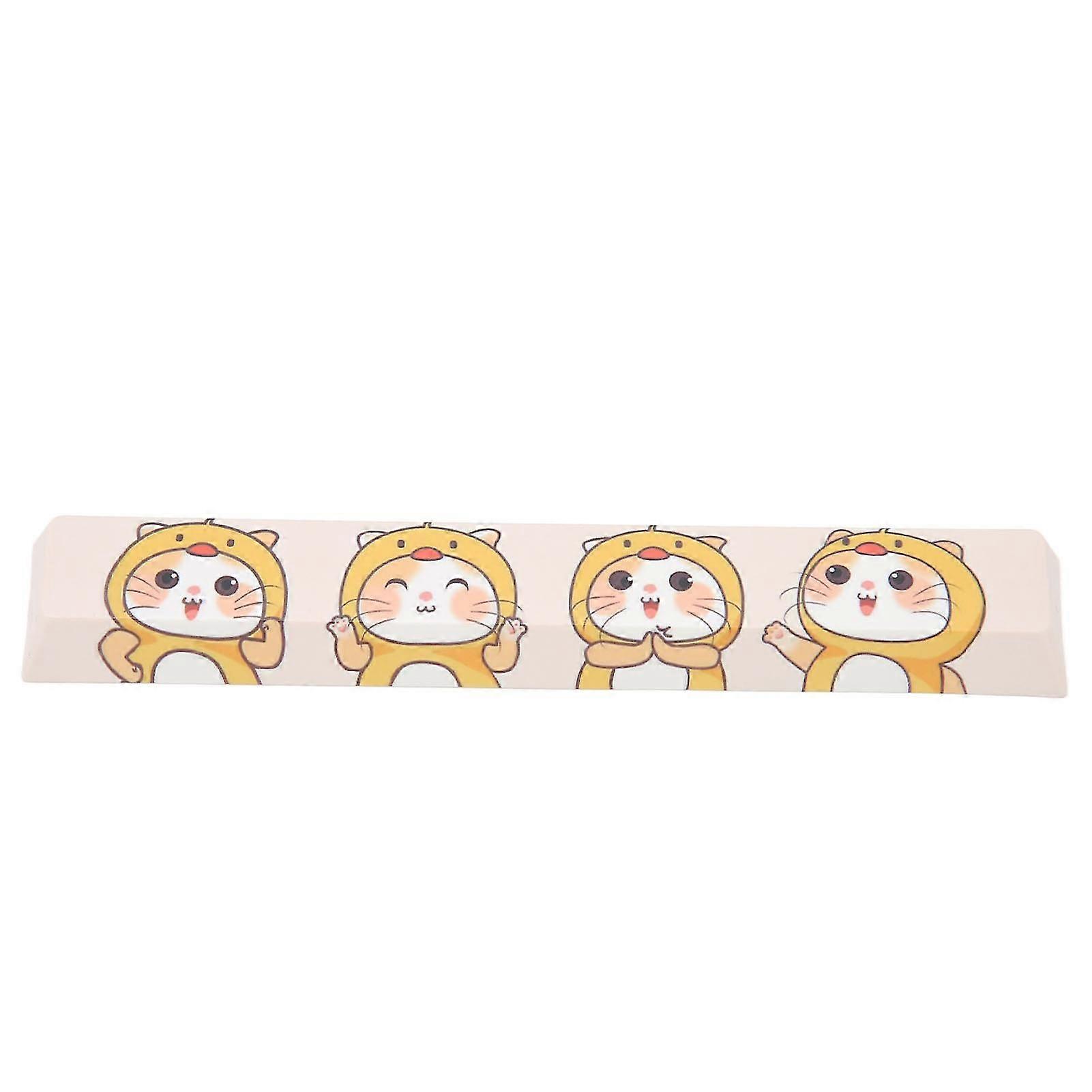 Cute Cartoon Cat Pattern PBT Spacebar Keycap - DIY Universal Mechanical Keyboard Replacement