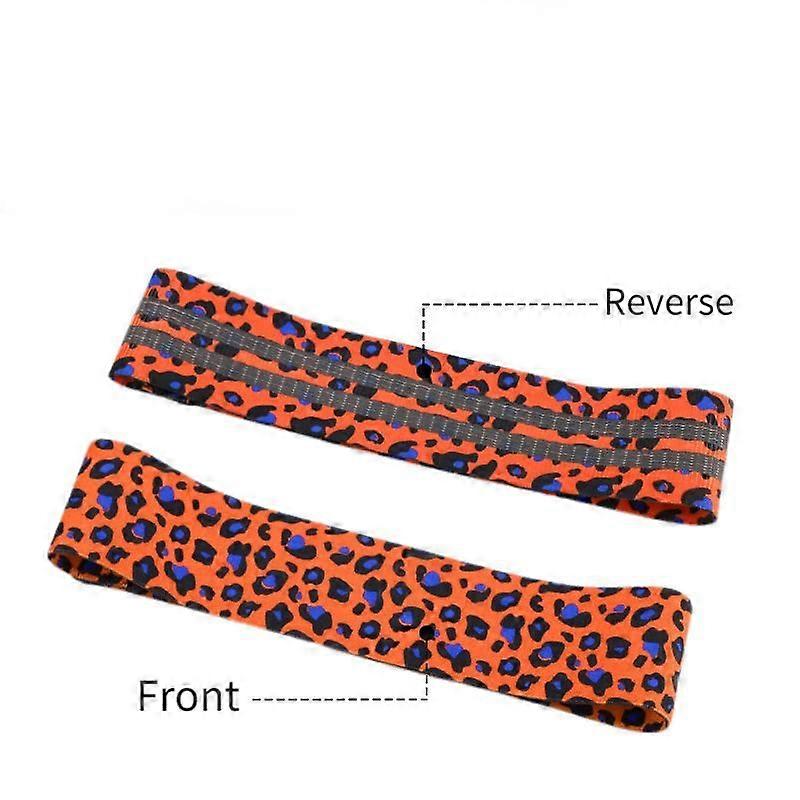 Non-Slip Cloth Exercise Bands For Working Butt, Thighs & Legs For Gym & Home Workout, Yoga (Leopard Orange Medium Resistance Size L)