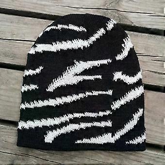 Visuelle aksler Luksus Vinterlue Sebra Mønster Strikkede hatter for kvinner Mote Varme Skullies Beanie Ladies Casual Cover Head Caps