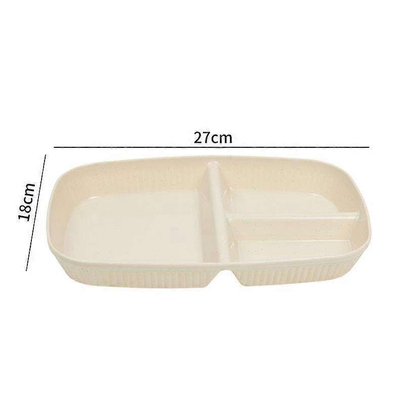 Household Simple Wheat Straw Compartment Dinner Plate Multifunctional Dinner Plate Noodles Vegetables Breakfast Plastic Plate