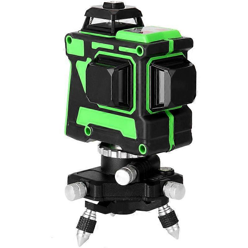 High Visibility Laser Level, 12 Lines Self-Leveling Green Cross Line for Professional Construction, Equipped with Rechargeable Battery & Remote