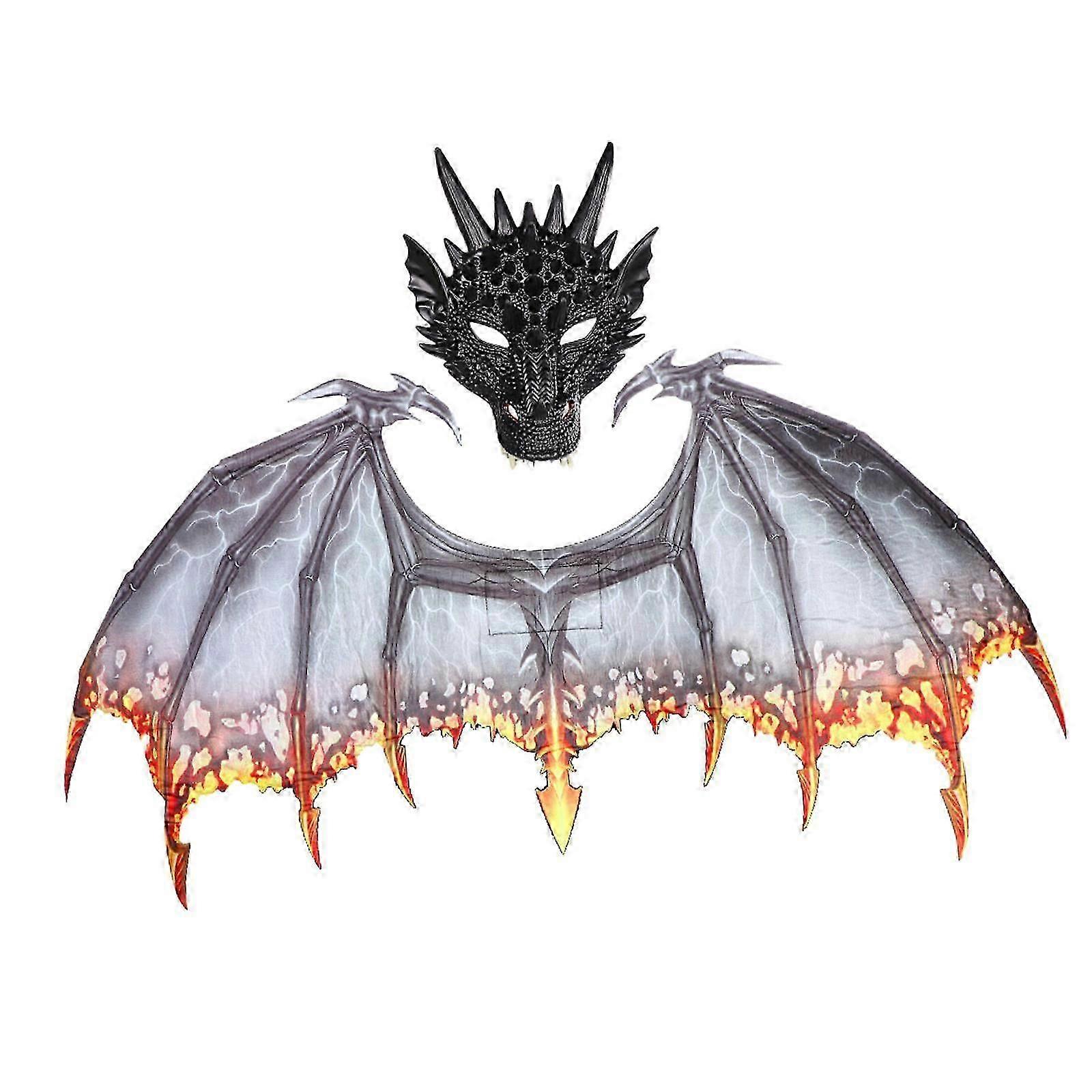 Drachenkostüm für Erwachsene Kostüm Drachenflügel Rot