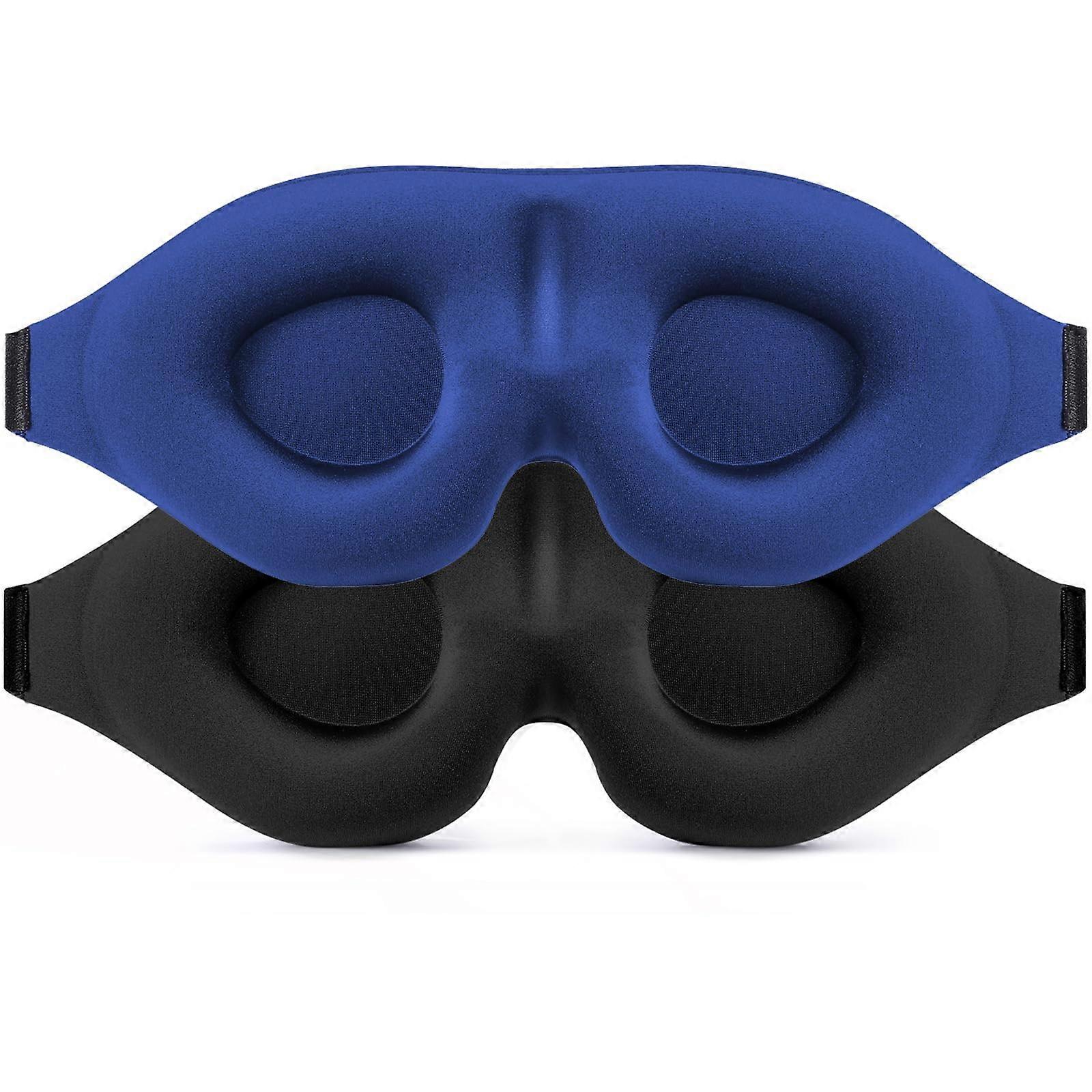 Black & Blue Complete Light Blocking 3D Sleep Mask for Sleeping Night Blindfold