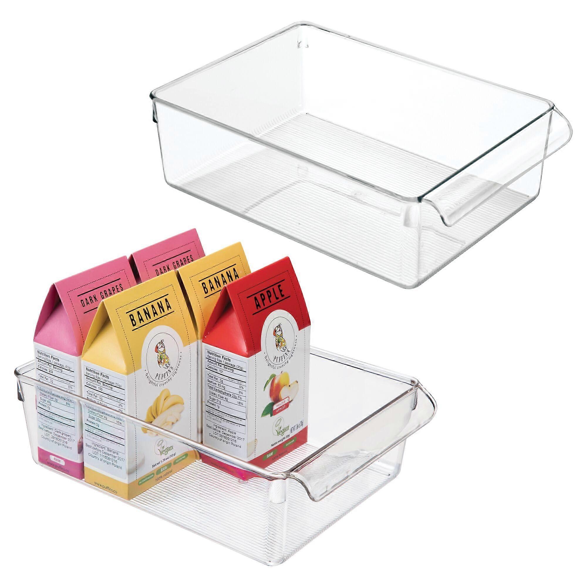 2 Set Clear Fridge Storage Bin Cheeses for and Snacks Fridge Tray