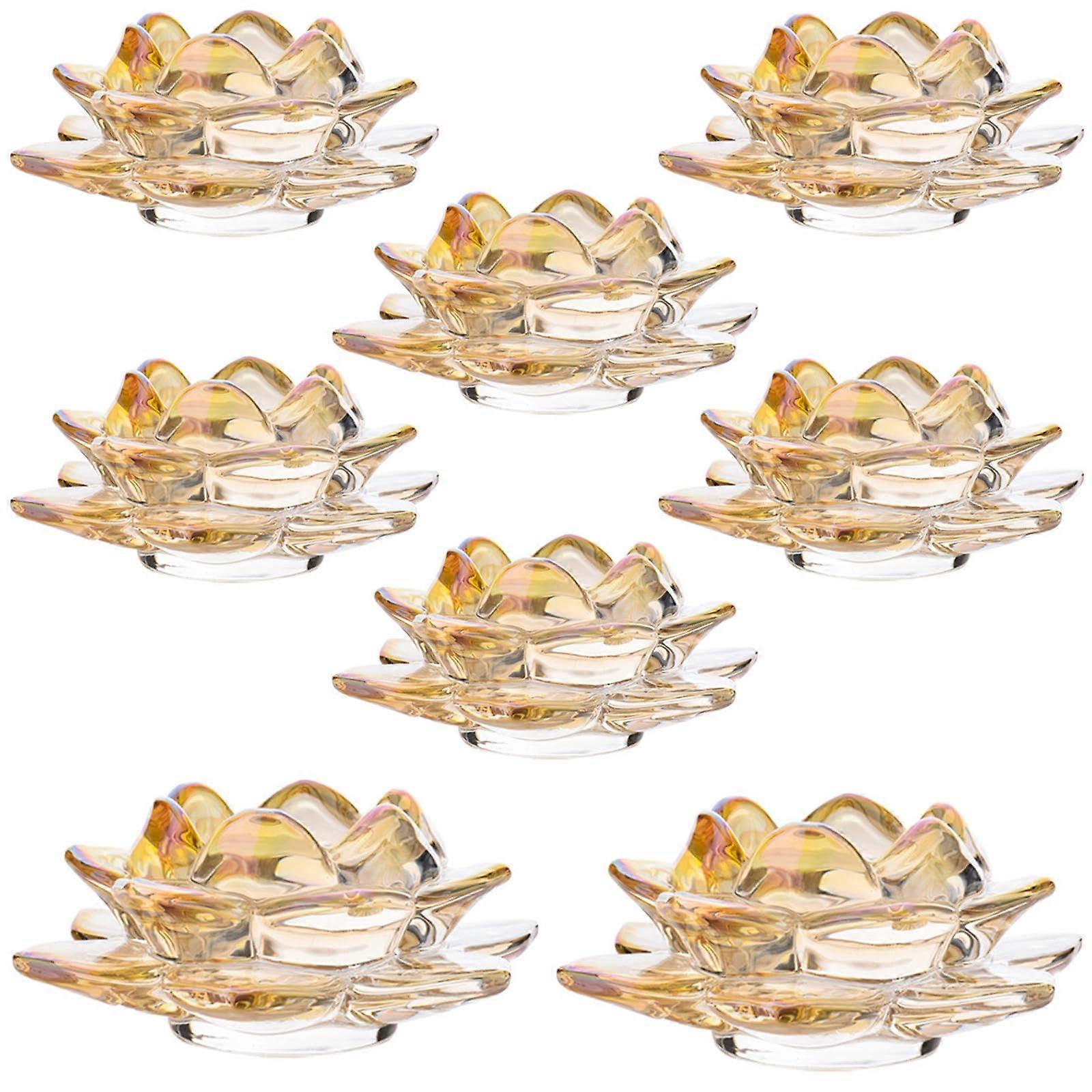 8 Set Gold Glass Candle Holders for Wedding Party Bulk Size