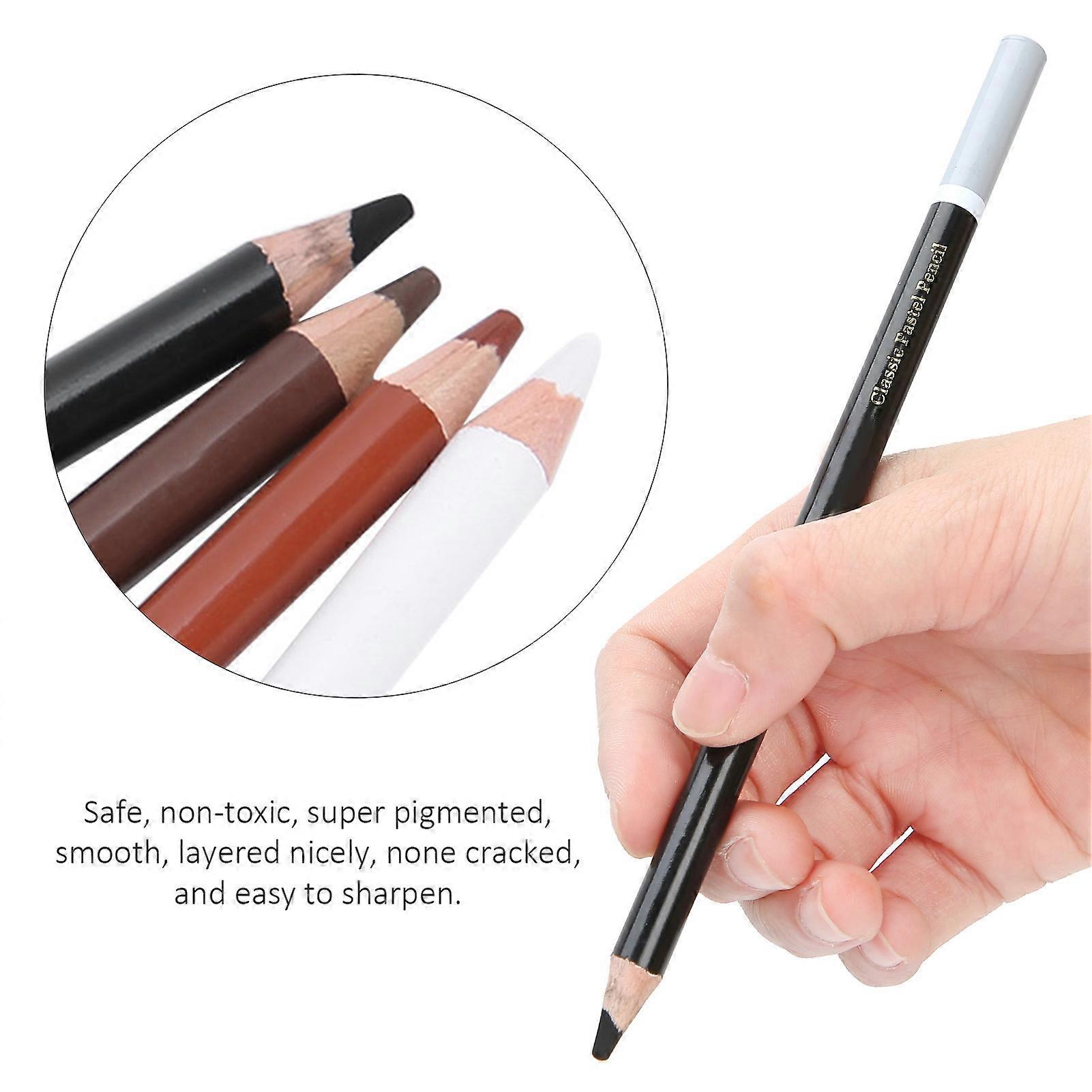 4 Pcs Charcoal Colored Pencils Set for Drawing, Sketching, Shading, for Beginners