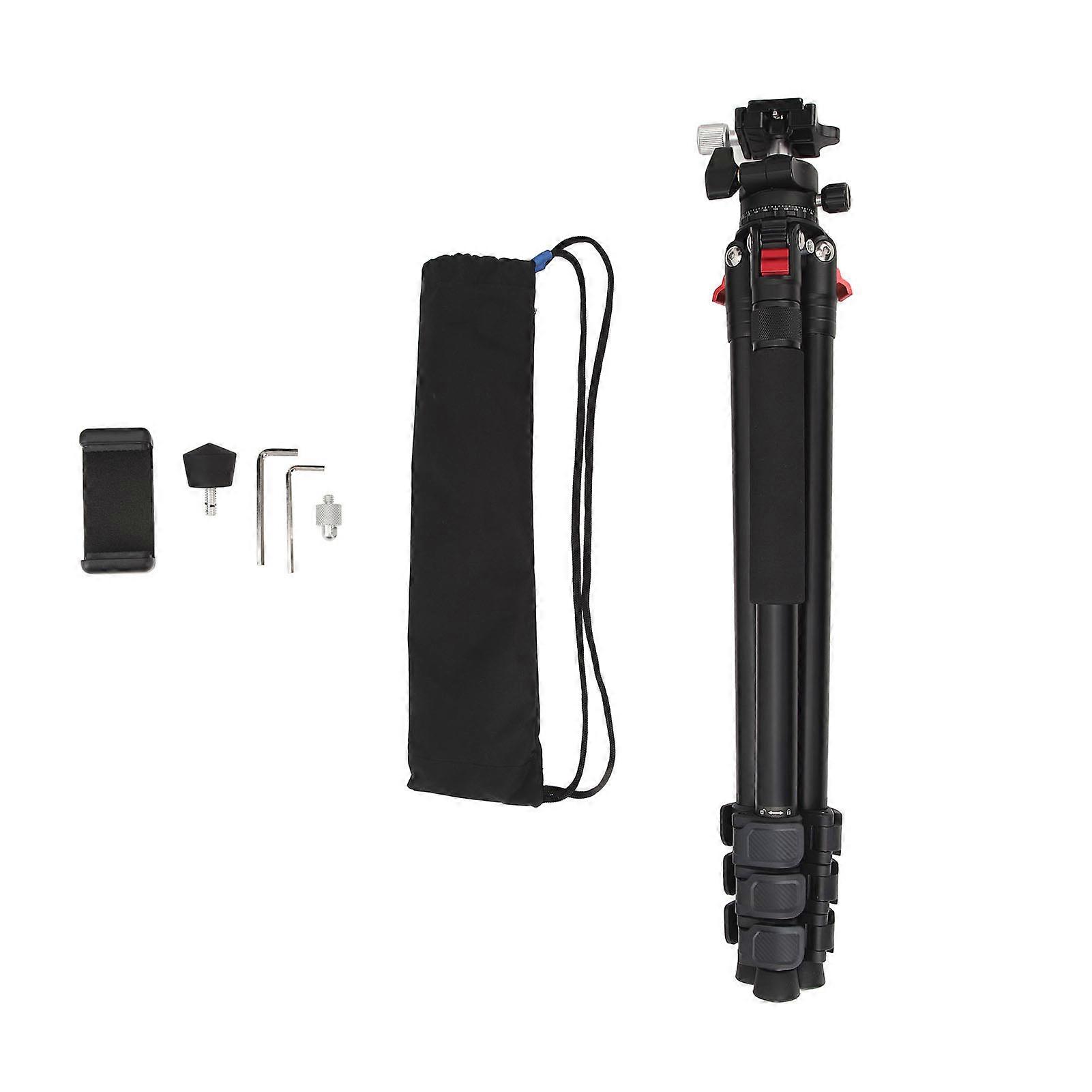Lightweight Aluminum Alloy Camera Tripod with Height Adjustment and Monopod Function