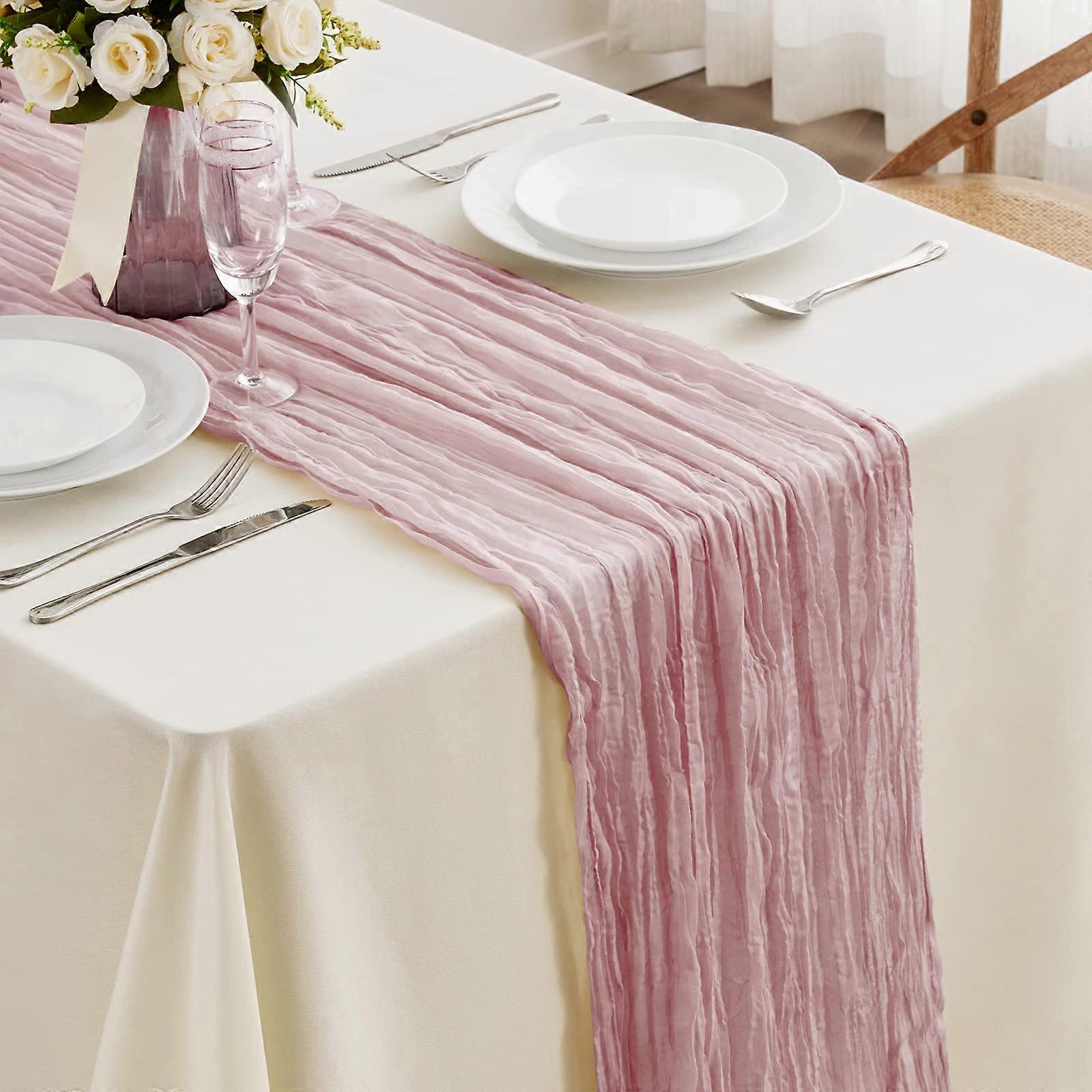 Baby Pink Pink Tulbent Table Covers - Boho 13.3ft Tulbent Table Capth