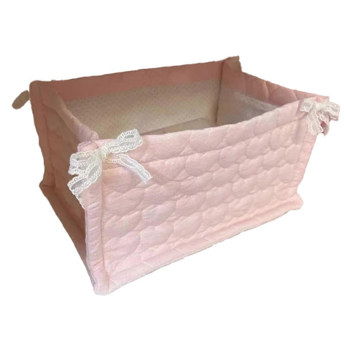 1PCS Square Storage Basket Desktop Organizer Storage Basket,C