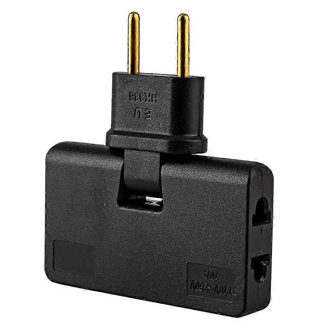 Rotate EU Plug Converter 3 in 1 Rotatable Outlet Extender 180 Degree Extension Plug Mini Outlet Ada
