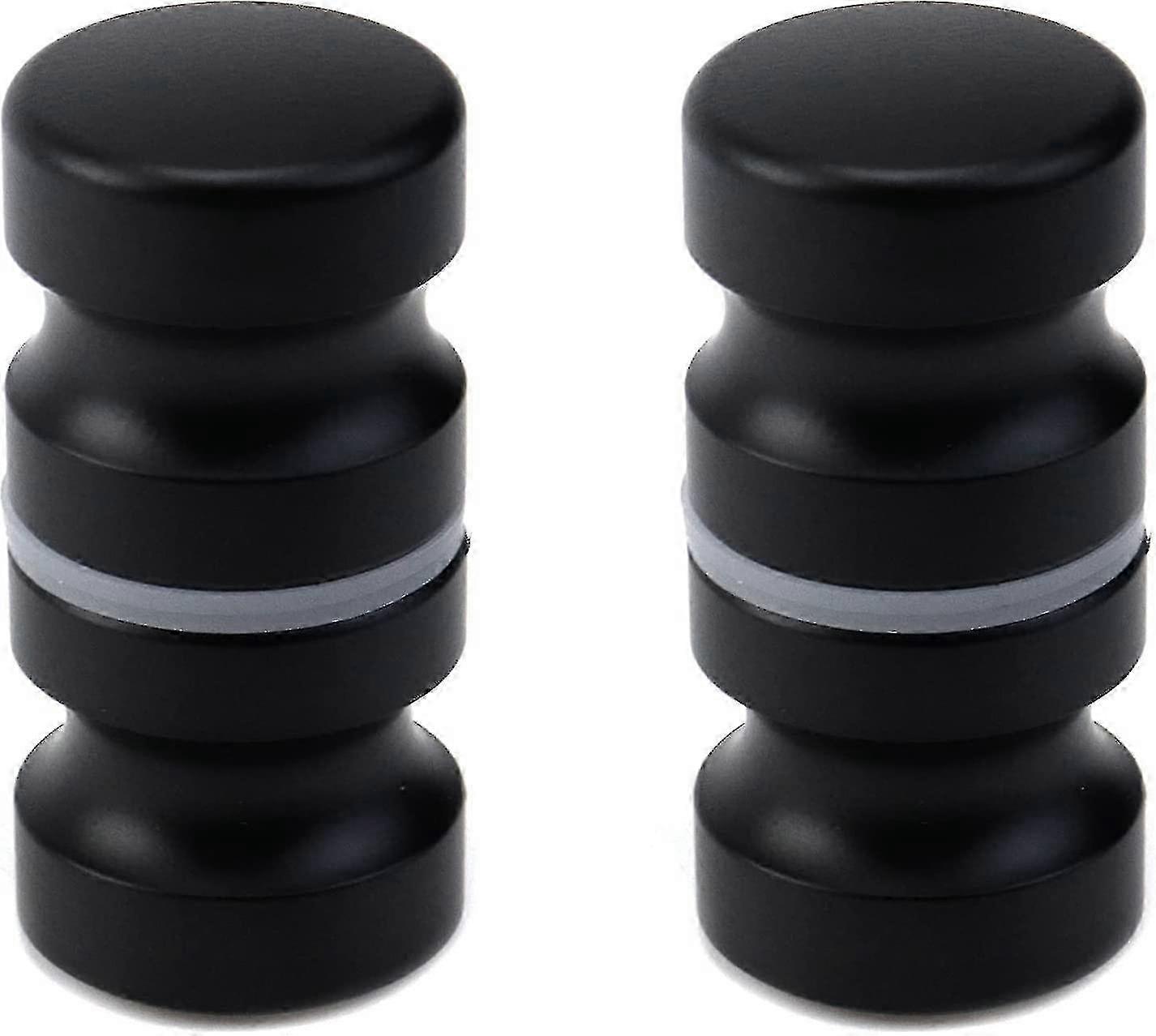 2 Black Shower Door Handles with Knobs for Glass Doors - Yvan