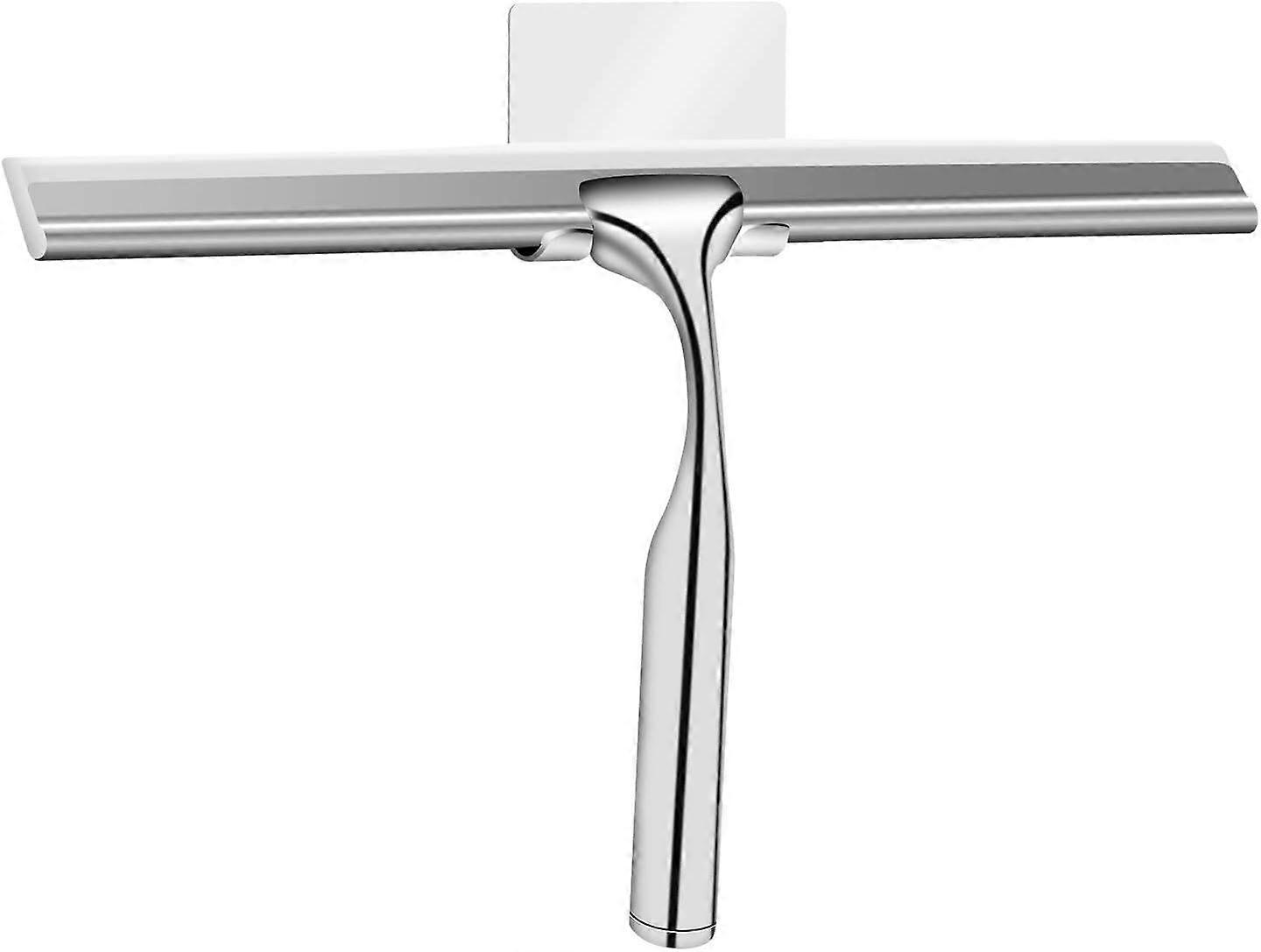 Shower squeegee Wiper with window cleaner hook (white squeegee + square hook)