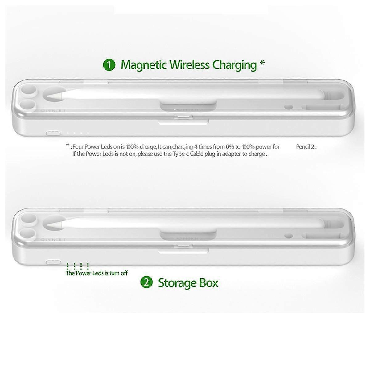 For Pencil 1/2 Stylus Pen 2 In1 Wireless Charging Pencil Box Stylus Pen Portable Pencil Box A