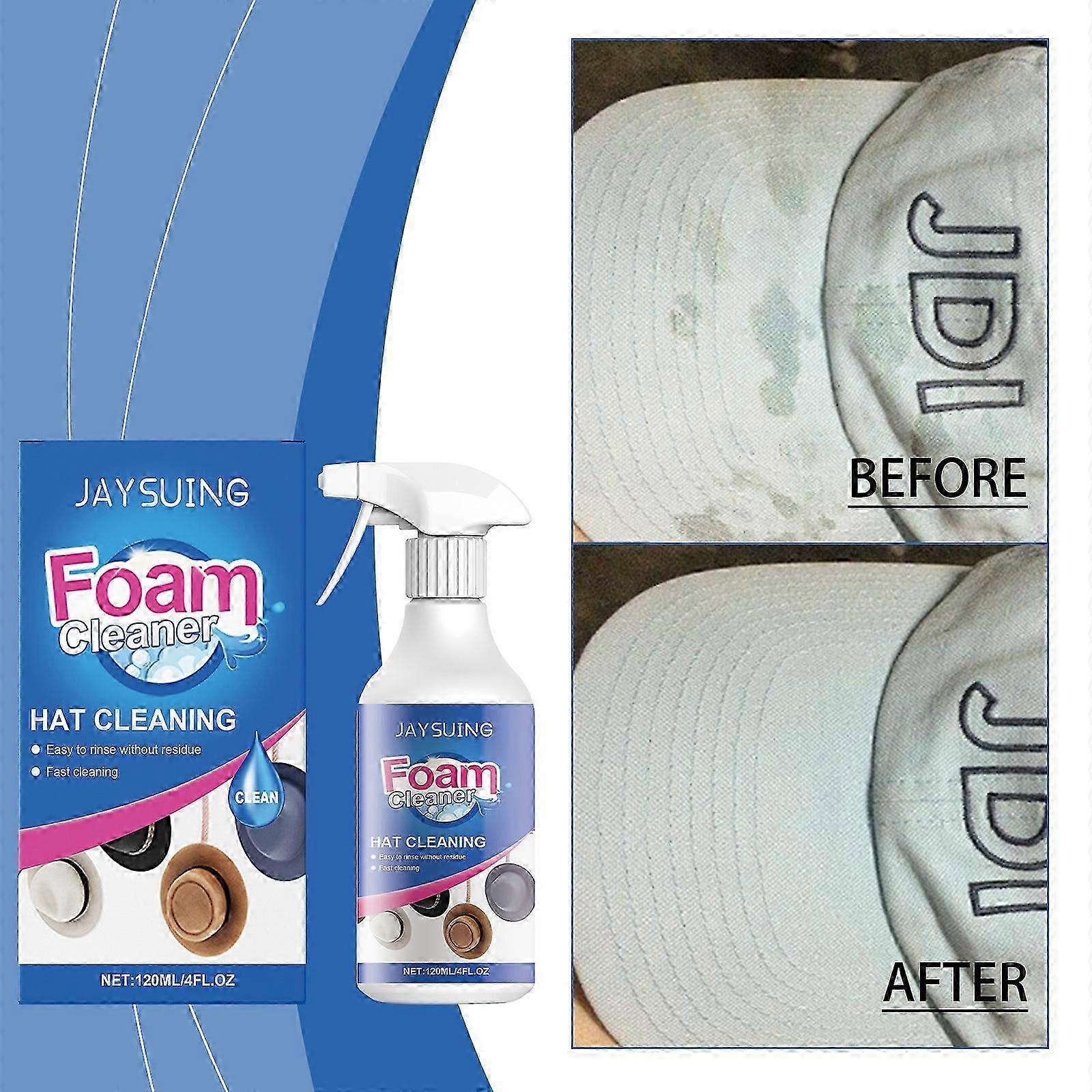 Skumrengöring för hatt, 120 ml skumspray för fläckrengöring för hatt, tvättfri deodorant för kemtvätt