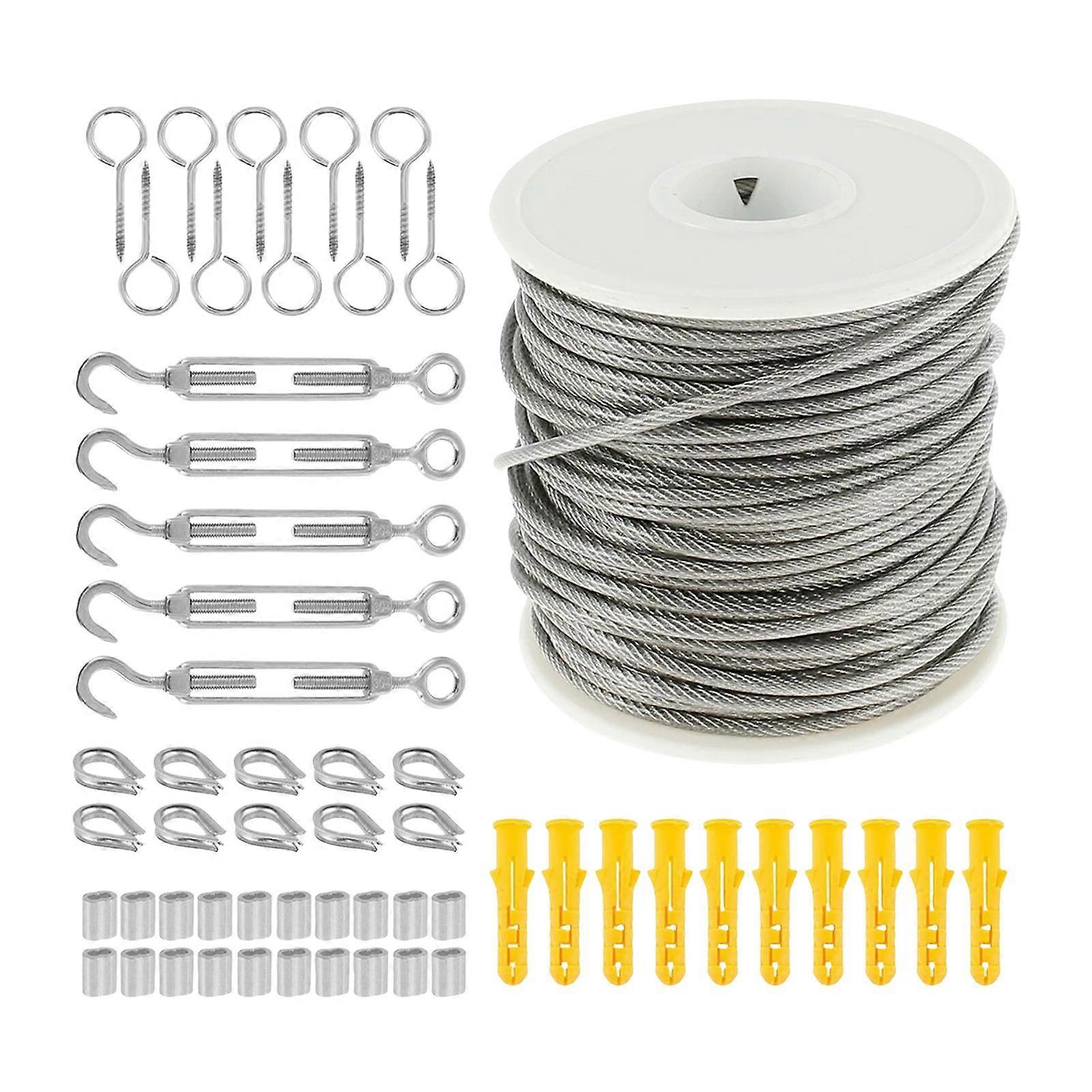 Wire Rope Kit Multi Functional PVC Cable Rope Durable for Home Accessories