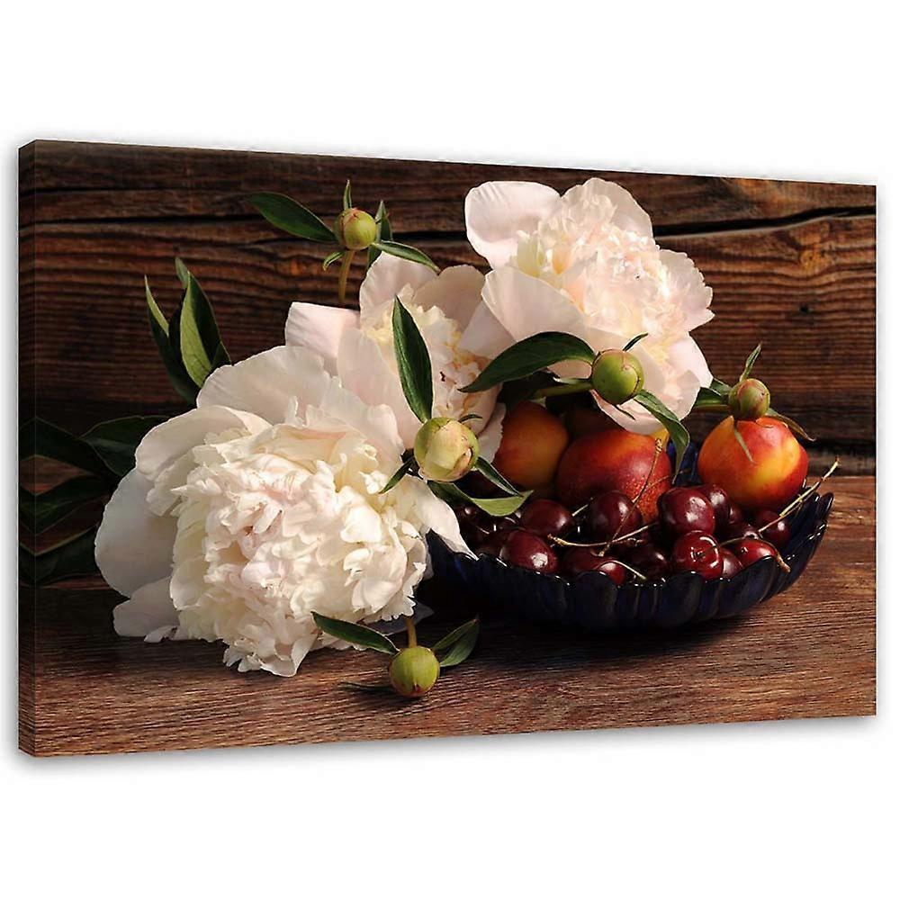 Fotobehang, Fruit en witte bloemen - 60x40