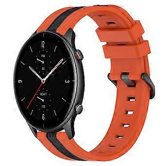 Für Amazfit GTR 2e 22mm vertikales zweifarbiges Silikonarmband