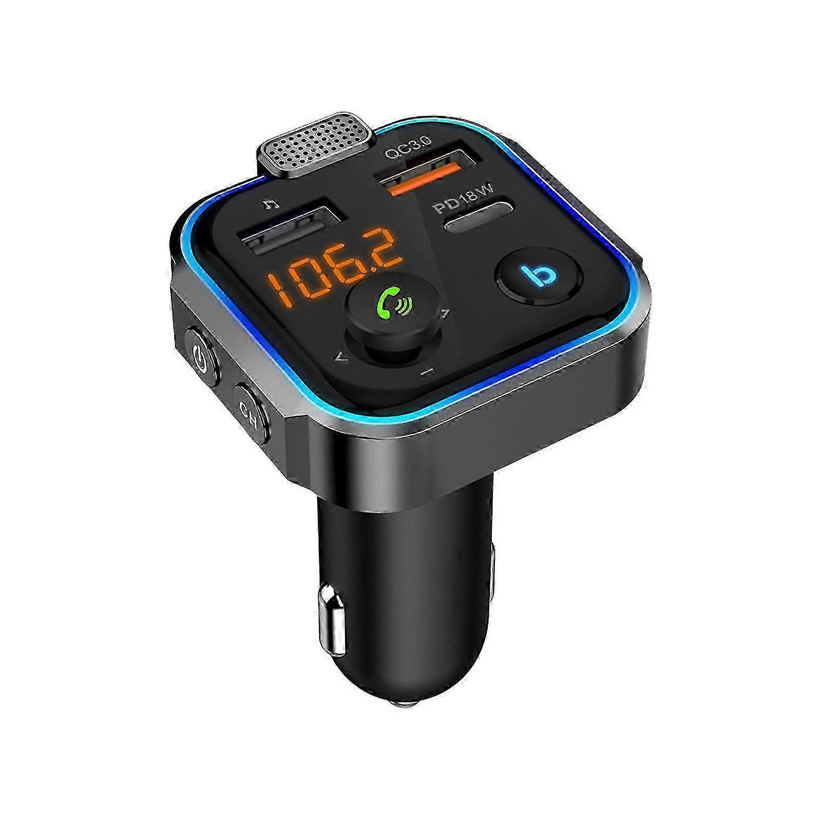 Smart FM Transmitter Bluetooth Compatible USB Interface Car Adapter Easy Install