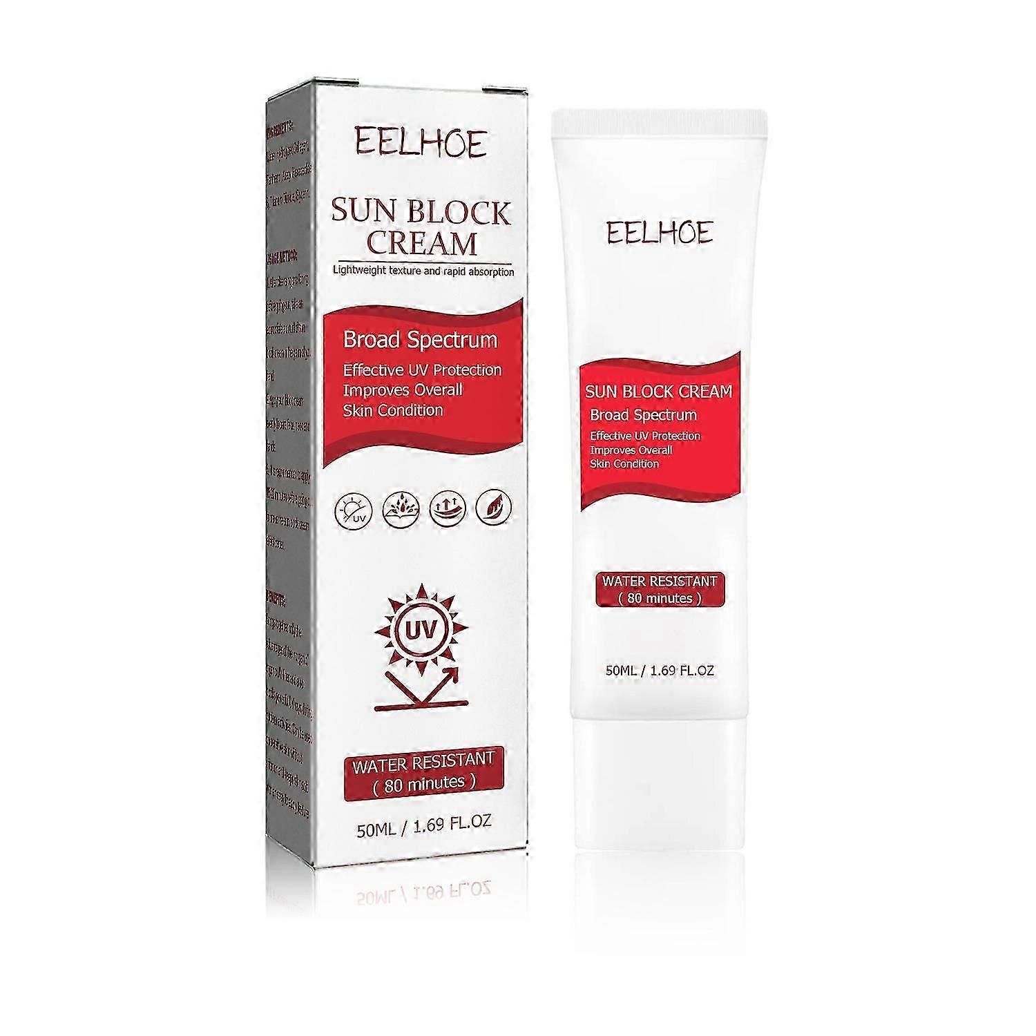 EELHOE Sun Block Cream, Summer Outdoor Protection Refreshing Non-Sticky Uv Isolation Moisturizing Pr