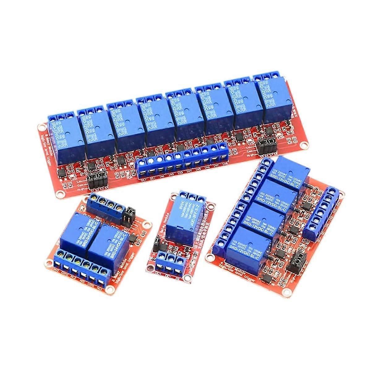 2Pcs Dc 5V 12V 24V 1/2/4/6/8 Channel Relay Module with Optocoupler Support High  Low Lever Trigger for Ardiuno  for Arrival  High for Quality