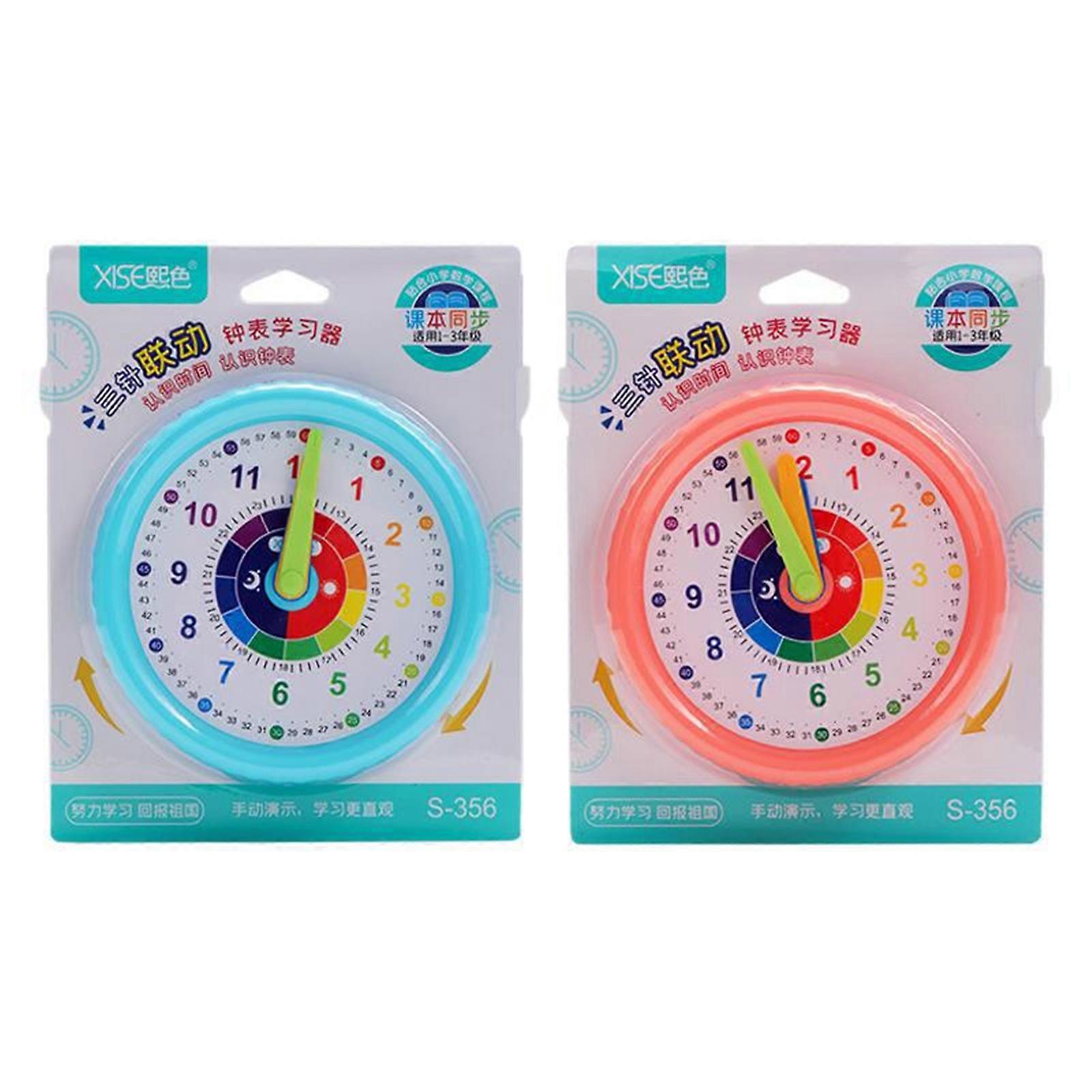 Children Learning Clock Telling Time Teaching Clock Educational Desk Clock with Moveable Hand For Children Age 3+
