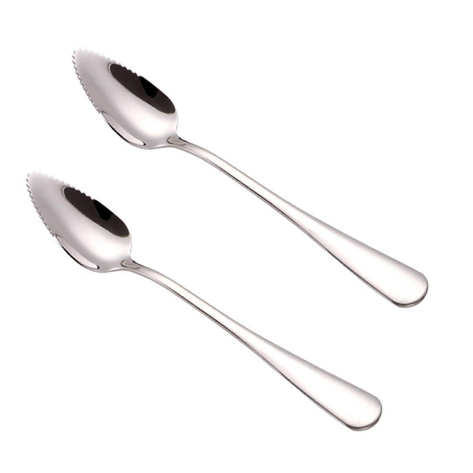 Set of 2 Stainless Steel Grapefruit Spoons Serrated Grapefruit Spoons Suitable for Citrus Fruits Kiwi Salads and Dessert