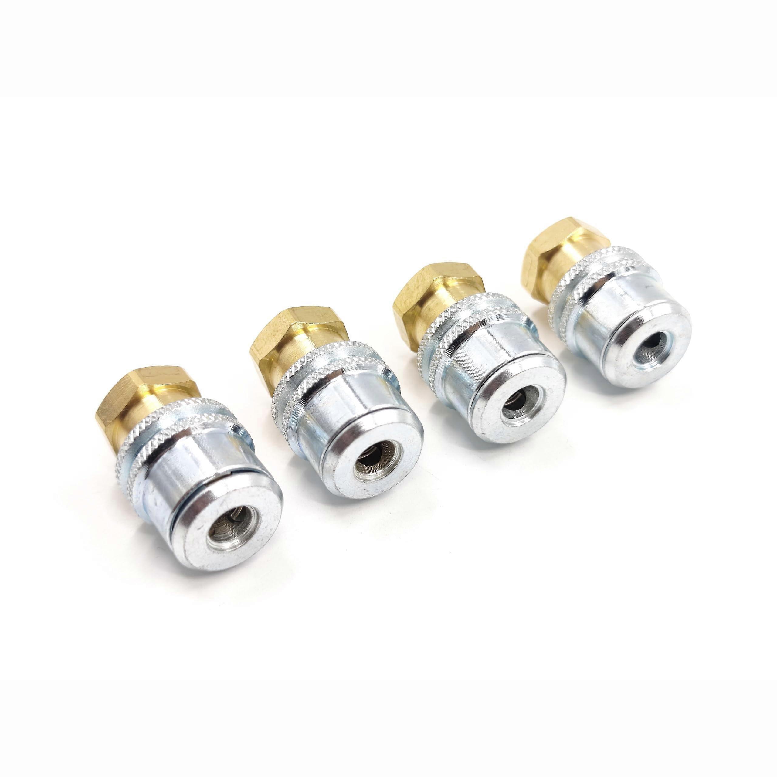 Air Chuck for Tires, 4 Pcs Anti Leakage Lock on 1/4'' FNPT Locking Tire Inflator Chuck Quick Connector Brass Closed Flow for Air Compressor