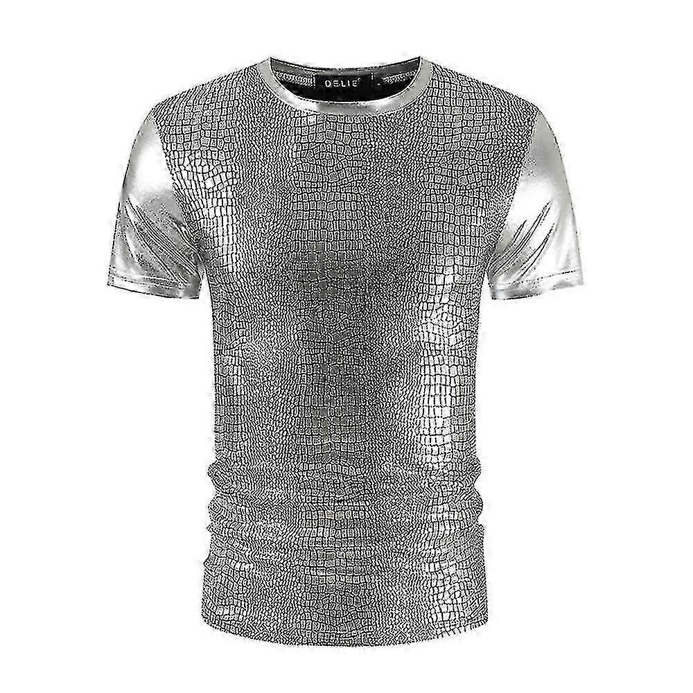 Menn kortermet passform glanset t-skjorte