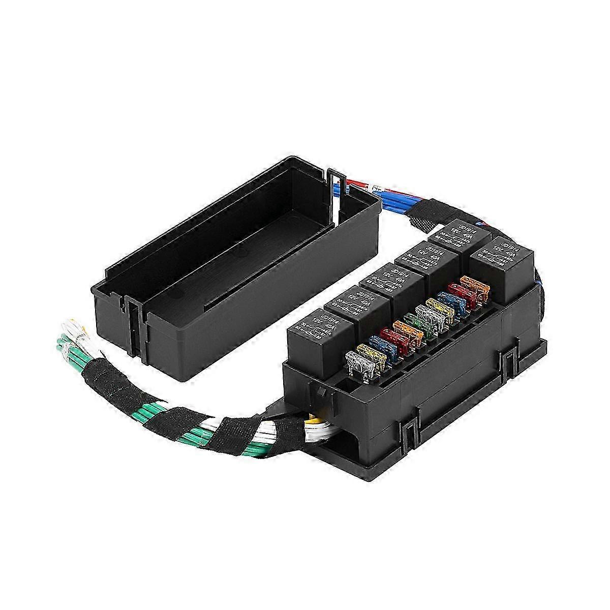 Bloco de fusível de relé de 11 vias Suporta caixa de relé de fusível universal à prova d'água com 6 relés e pinos metálicos T