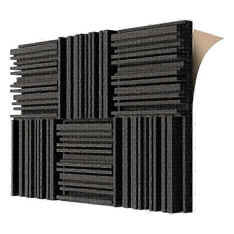 6 Pcs Self-Adhesive Acoustic Foam Panels,12 X 12 X 2 Inches Sound Absorbing Foam,Recording Studio Sound Proof Foam