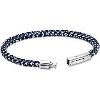 Metro Jewelry Stainless Steel Link Bracelet Or Necklace For Men - Blue Ion Or Gold Plated, Push Lock - View #9