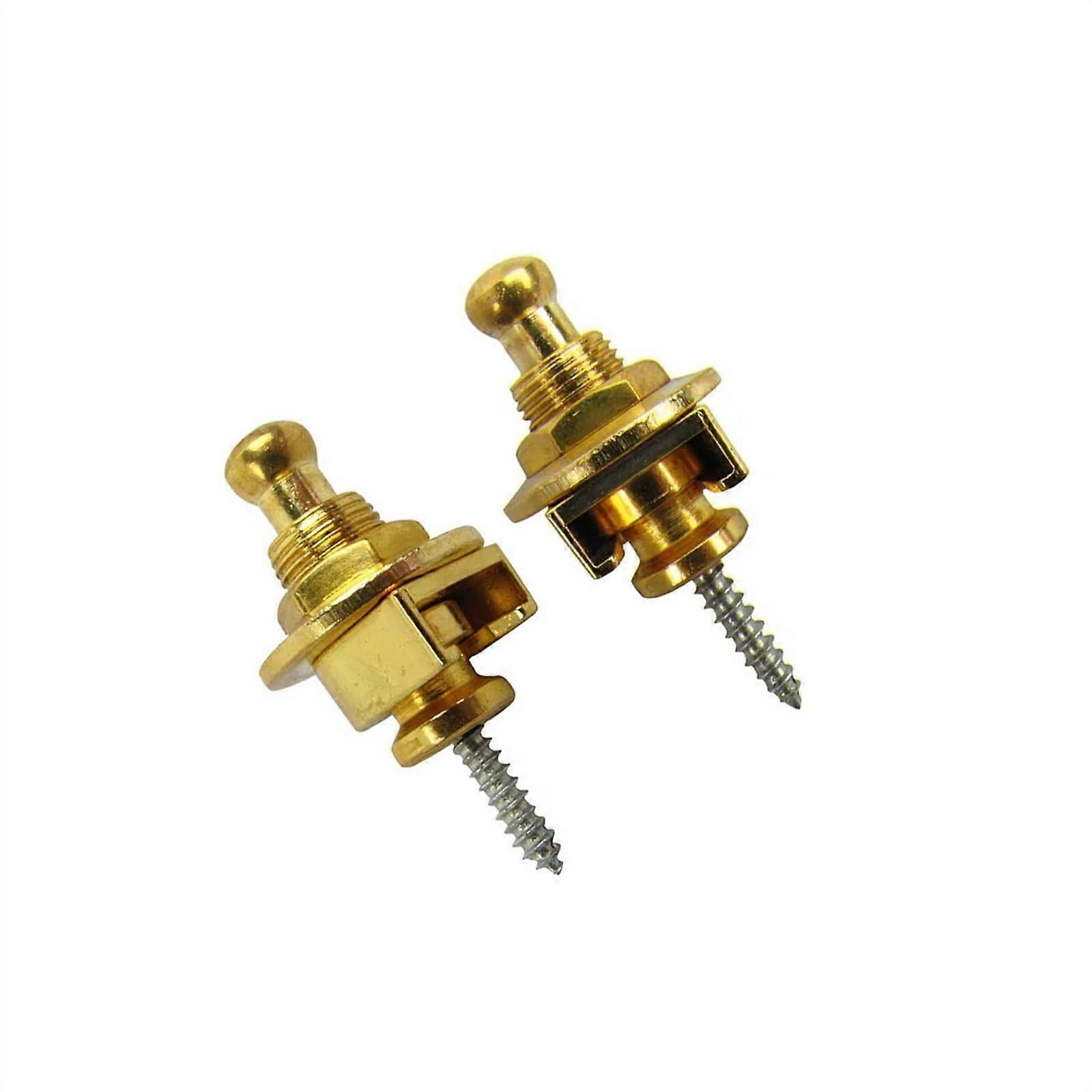 2 Pcs Gold Guitar Strap Lock Button Metal Button Screw Strap Lock P Guitar Parts Guitar Replacement Parts