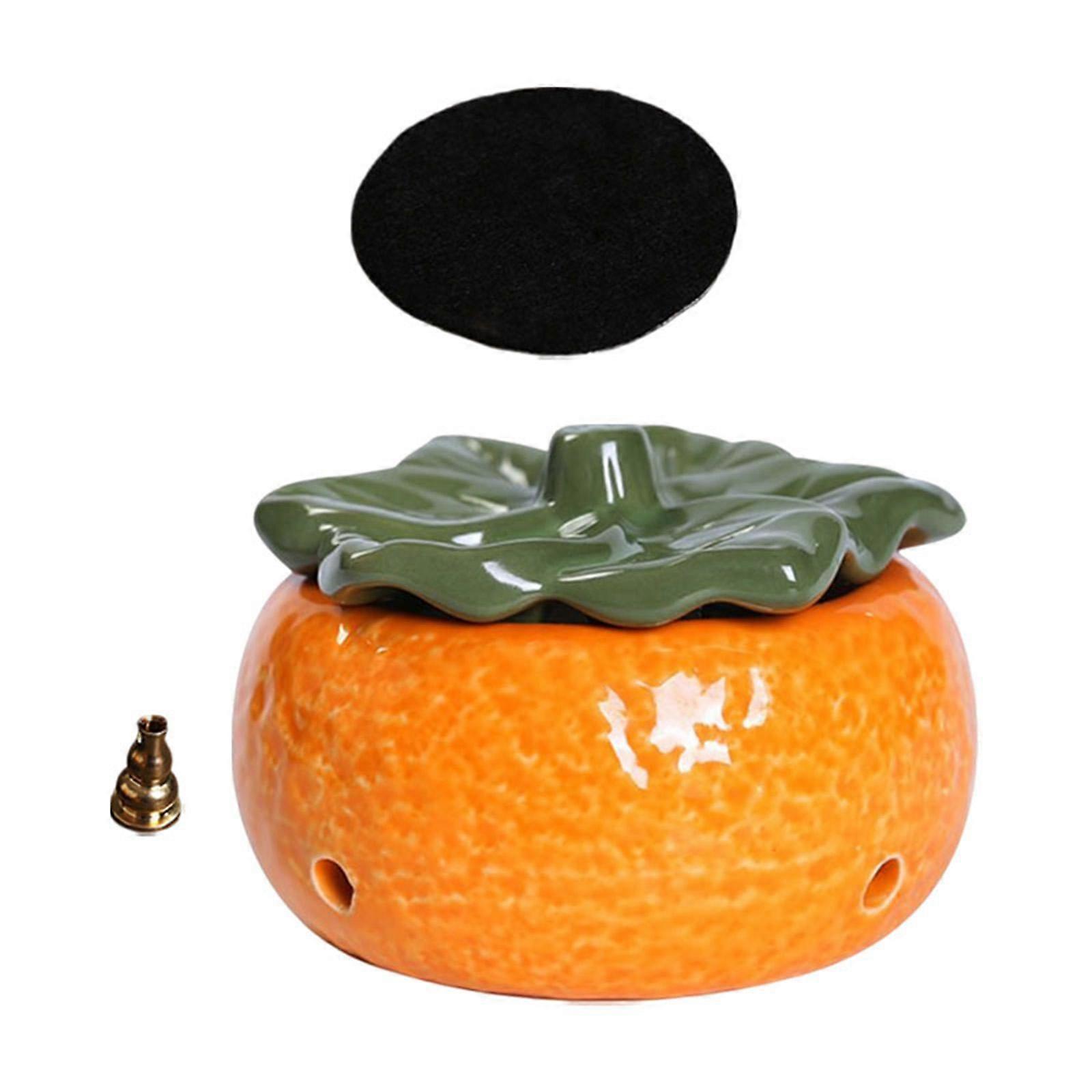 Orange Incense Burner Handicraft Ornaments Censer for Bedroom Decoration Camping