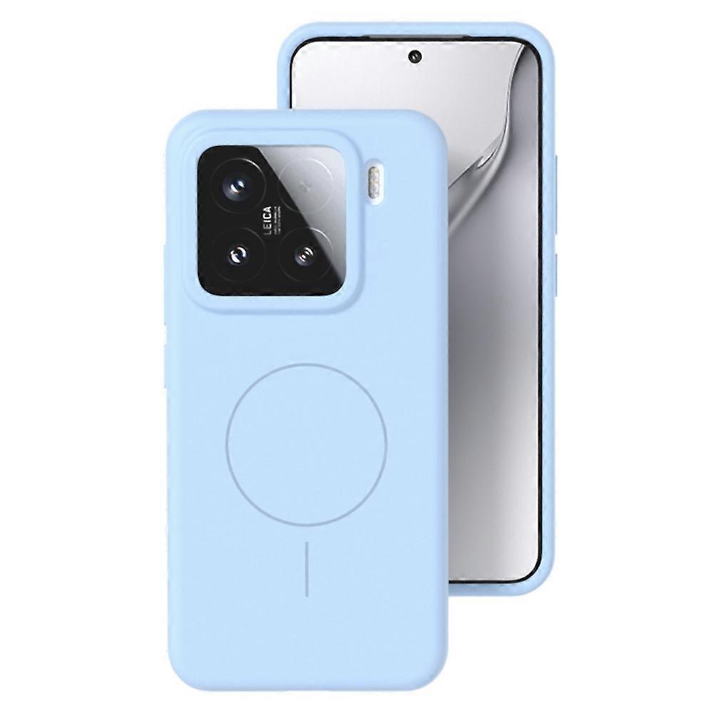 Pour Xiaomi 14 Coque en silicone liquide compatible avec la coque de téléphone MagSafe Skin-Touch - Bleu ciel