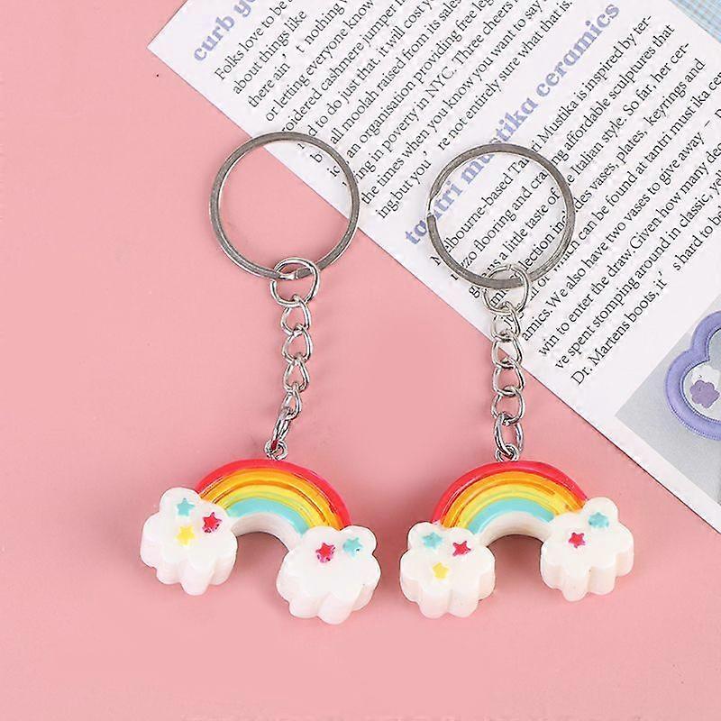 2kpl uusi söpö hartsi sateenkaari avaimenperä riipus laukku sisustustarvikkeet lahjat