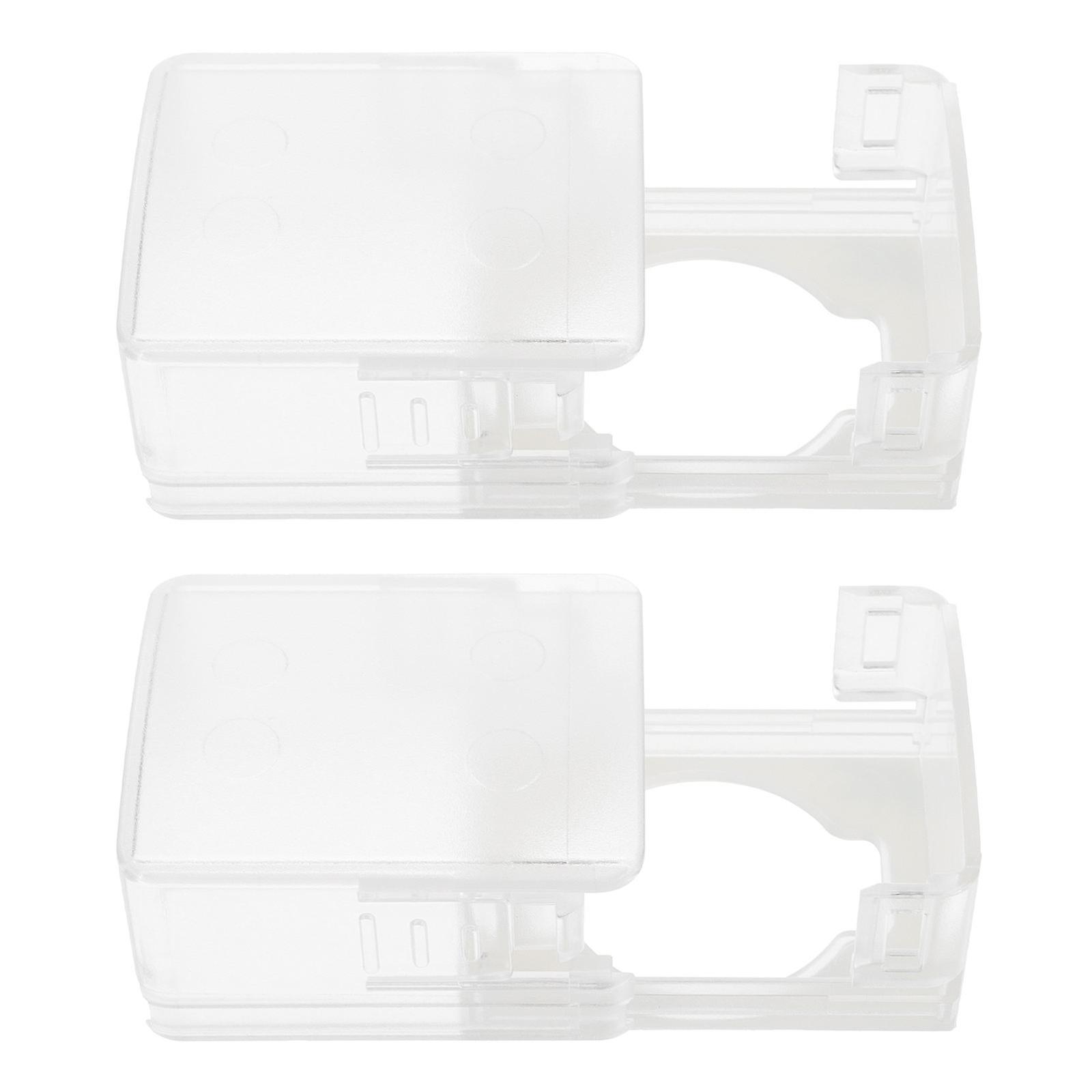 Door Lock Cover Set Transparent Safety Shield for Adhesive Installation, Durable Design to Prevent Accidental Locking at Home