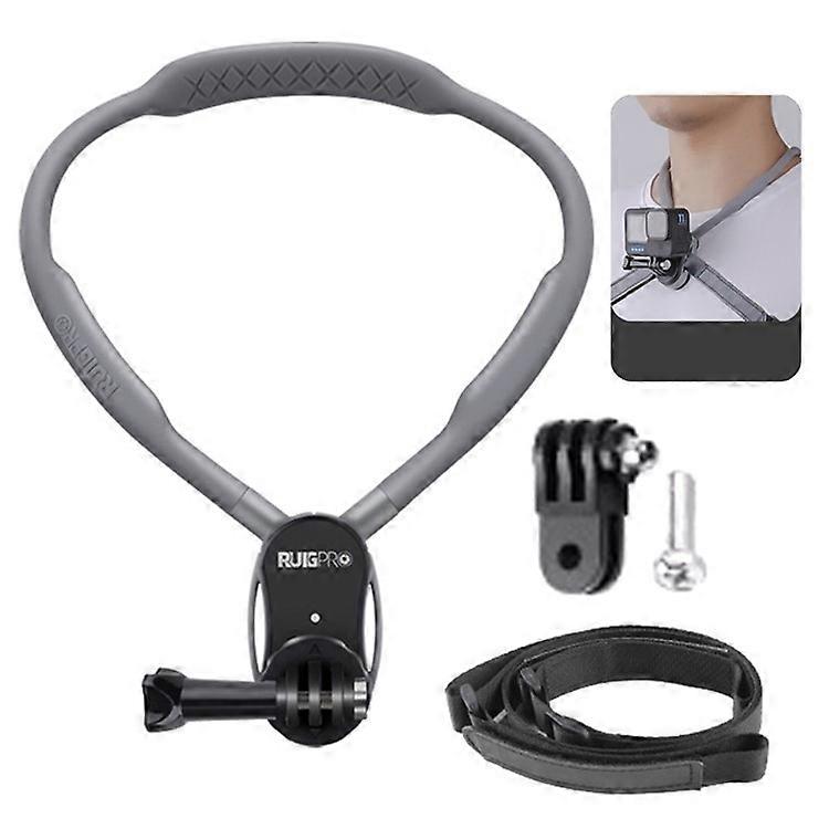 RUIGPRO Compatible For GoPro / Insta360 / DJI Action Camera Magnetic Neck Mount Bracket + Extension Arm