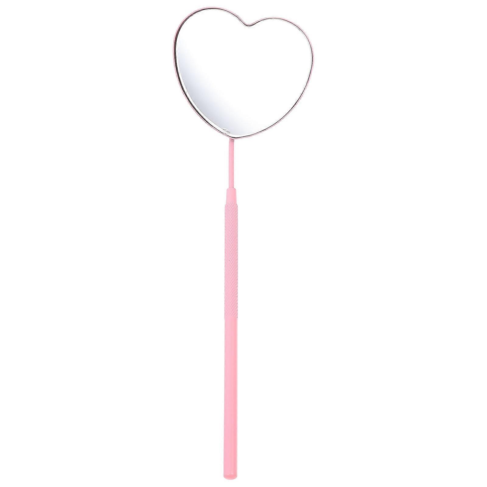 Heart Shaped Stainless Steel Eyelash Extension Mirror   Durable Handheld Lash Mirror with Smooth Edges and Unique Design for Professional and