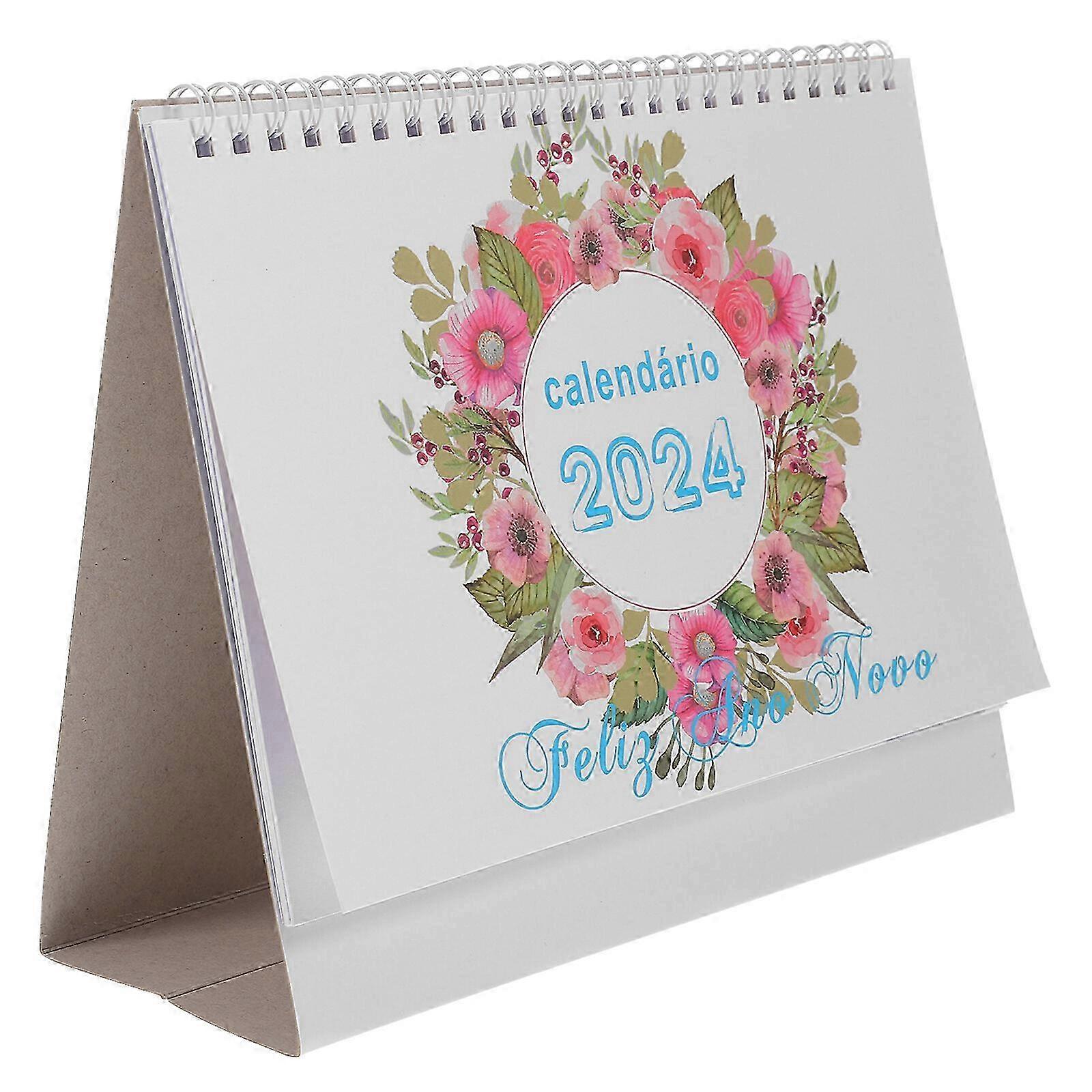 2024 Free Standing Desktop Calendar for Various Uses, Perfect for Brazil - Stylish Desk Calendar for Your Workspace
