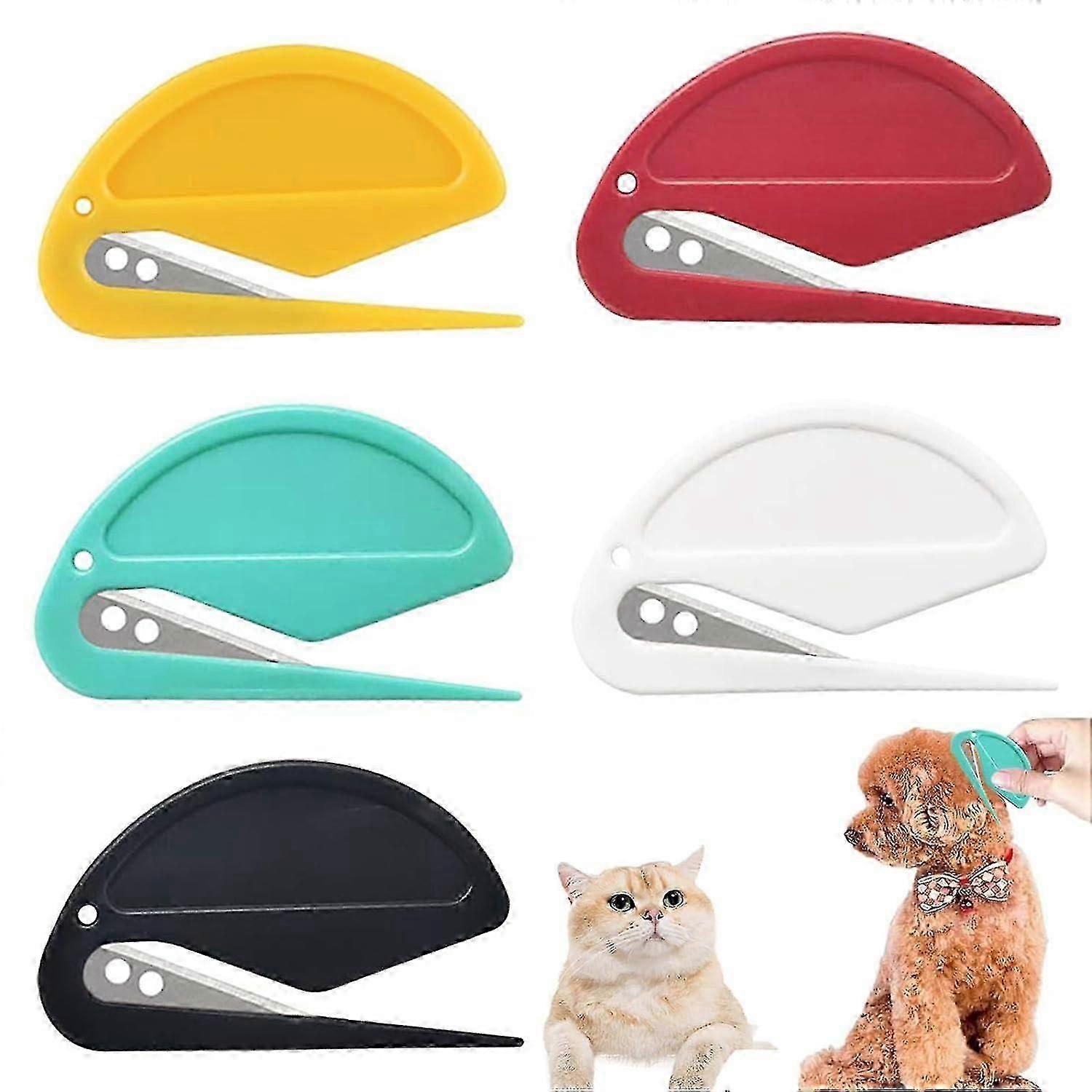 5 יחידות מסרק קשירה לחתולים, מסרק קשירת חיות מחמד מסרק דה קשר לכלב כלי להסרת שיער לחיות מחמד חתול מסרק טיפוח כלב מסיר קשר מסרק קשר חתול -GS